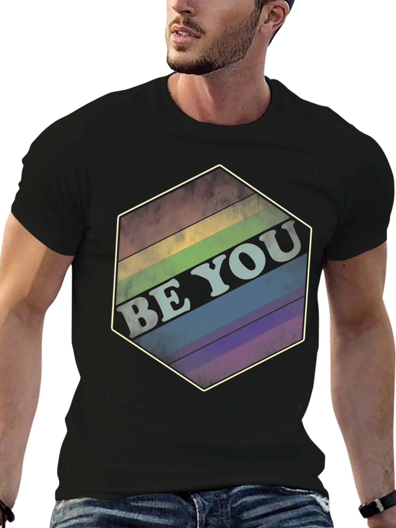 Be You Rainbow Hexagon Tee