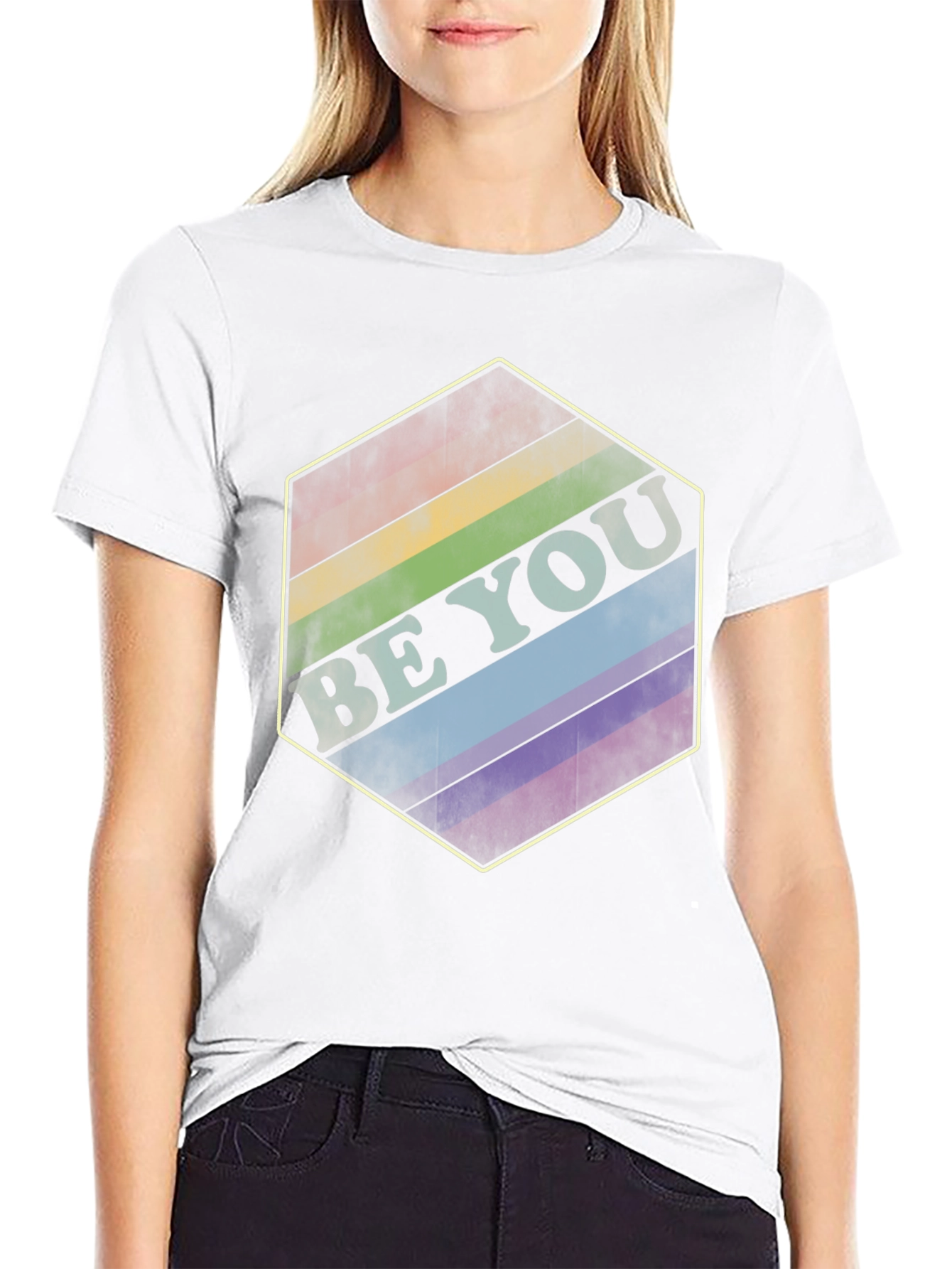 Be You Rainbow Hexagon Tee