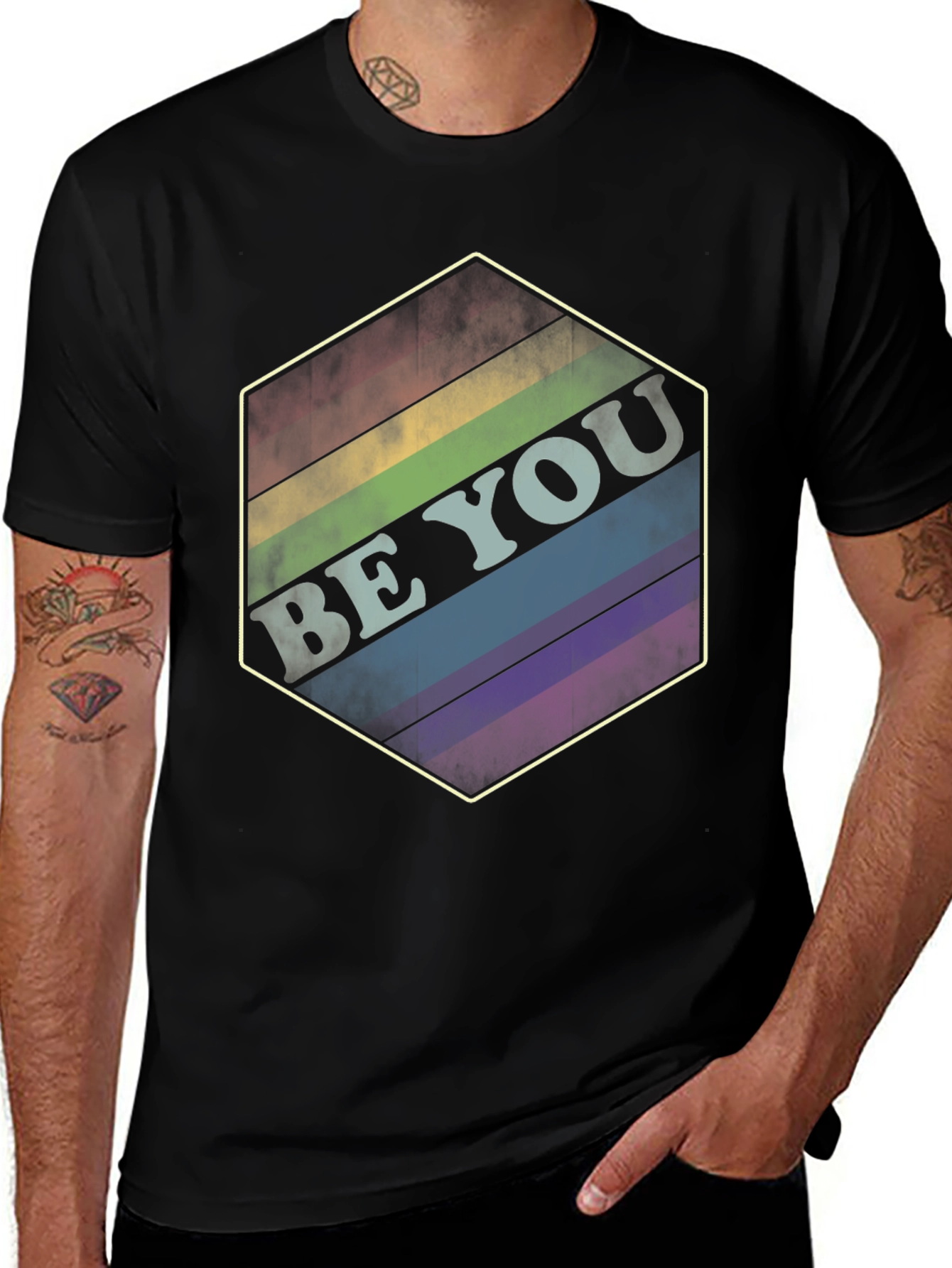 Be You Rainbow Hexagon Tee