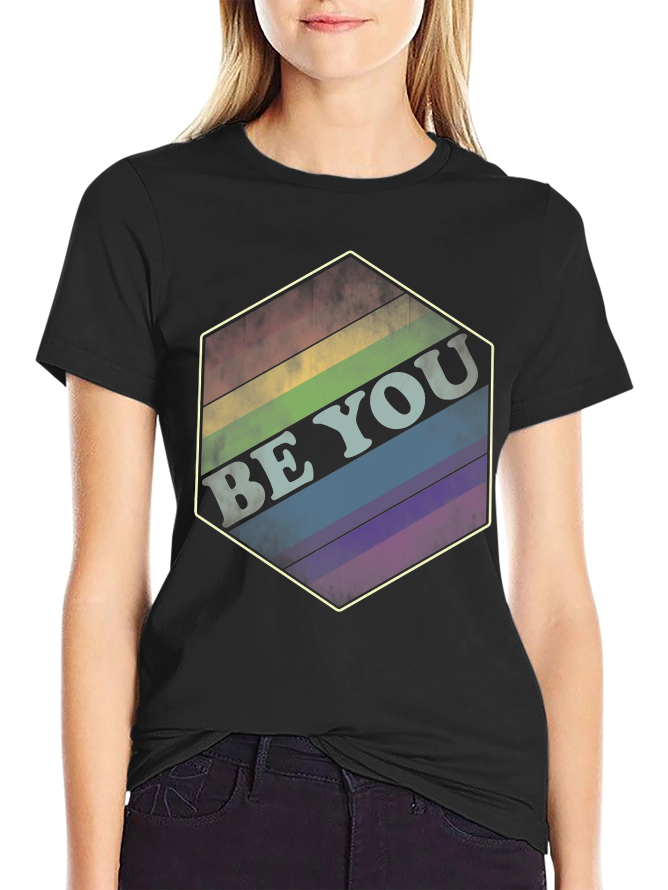Be You Rainbow Hexagon Tee