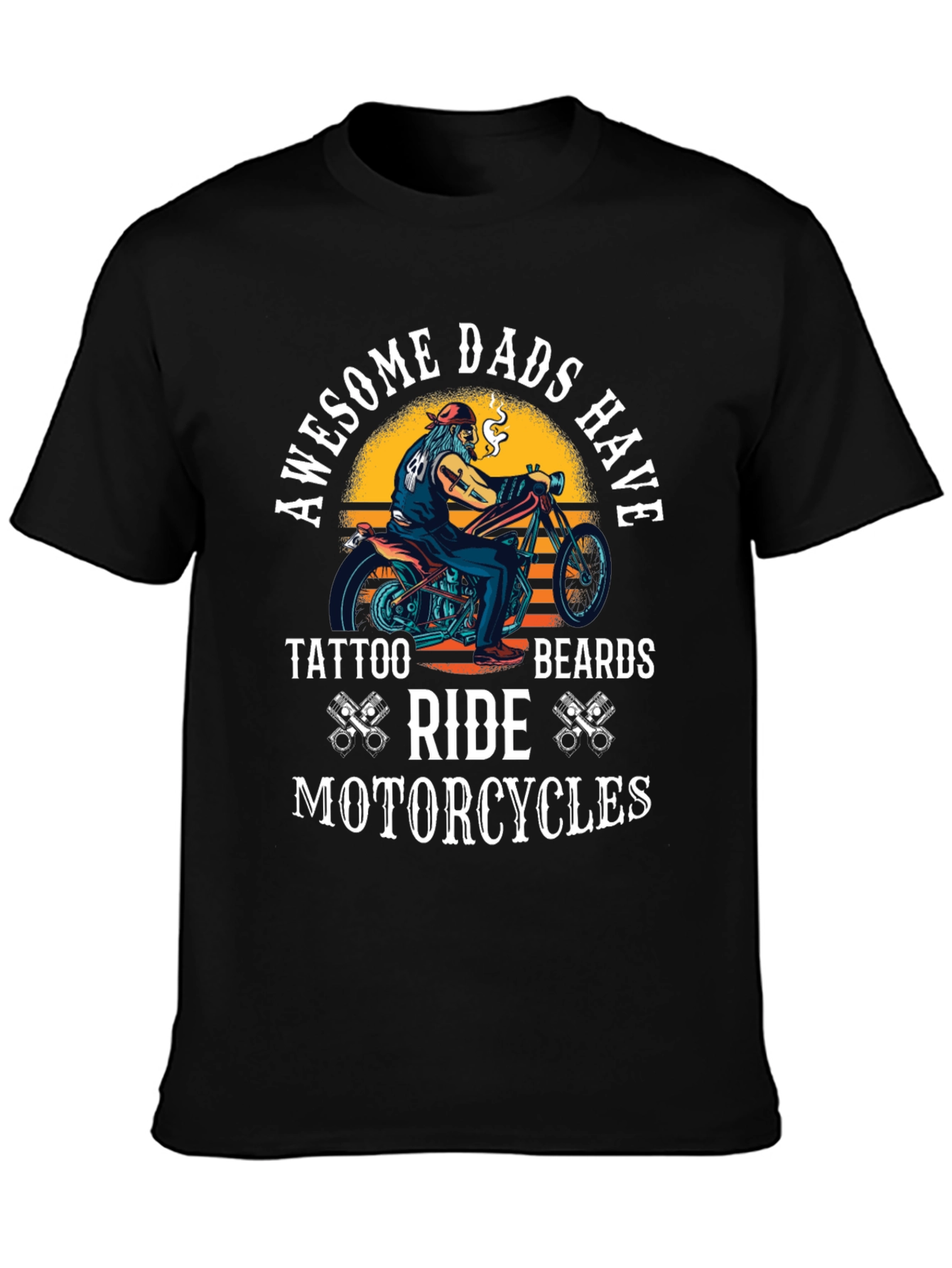 Awesome Dads Motorcycle Graphic Tee