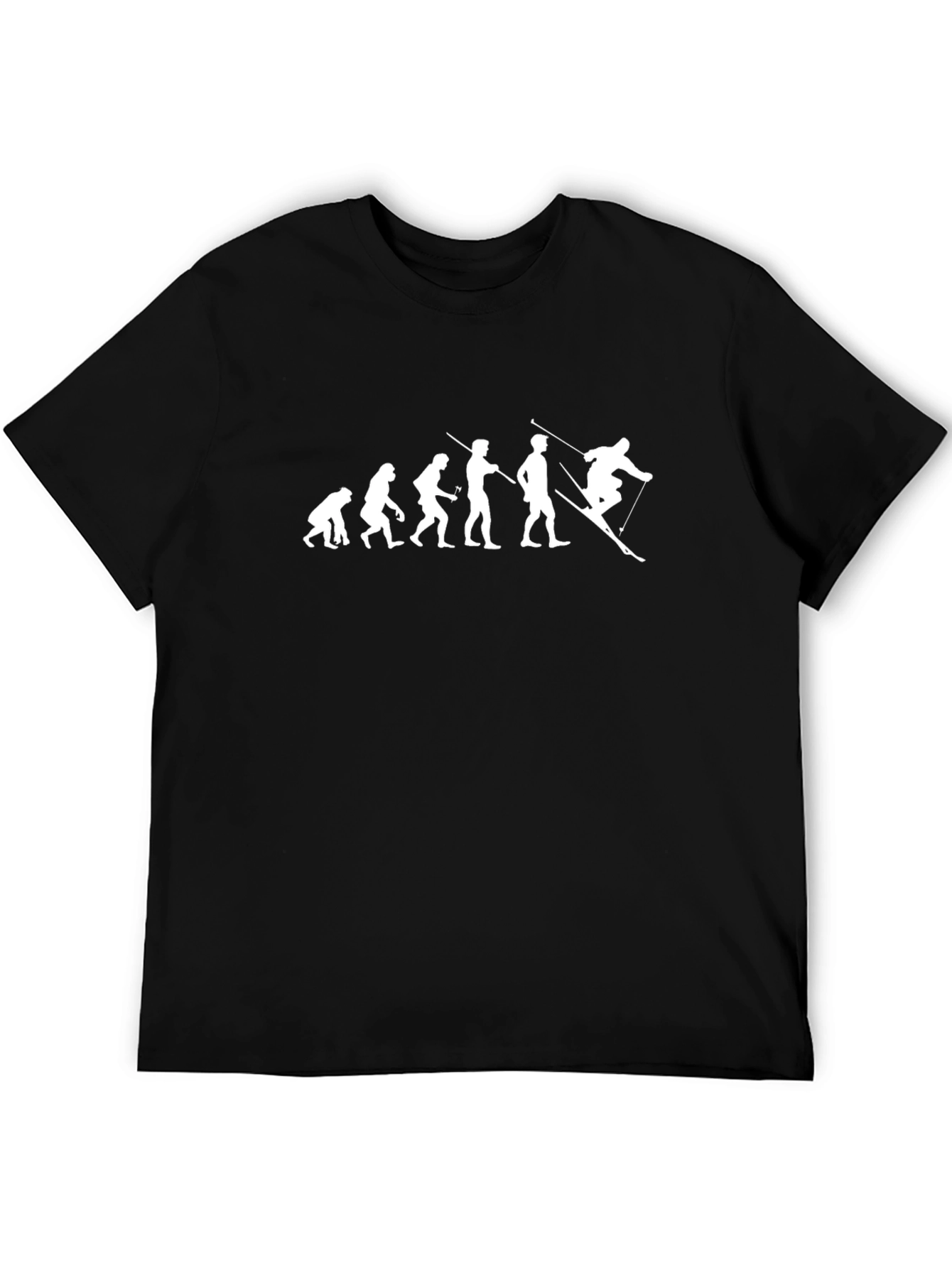 Evolution of Skiing Graphic Tee - Mens Black T-Shirt