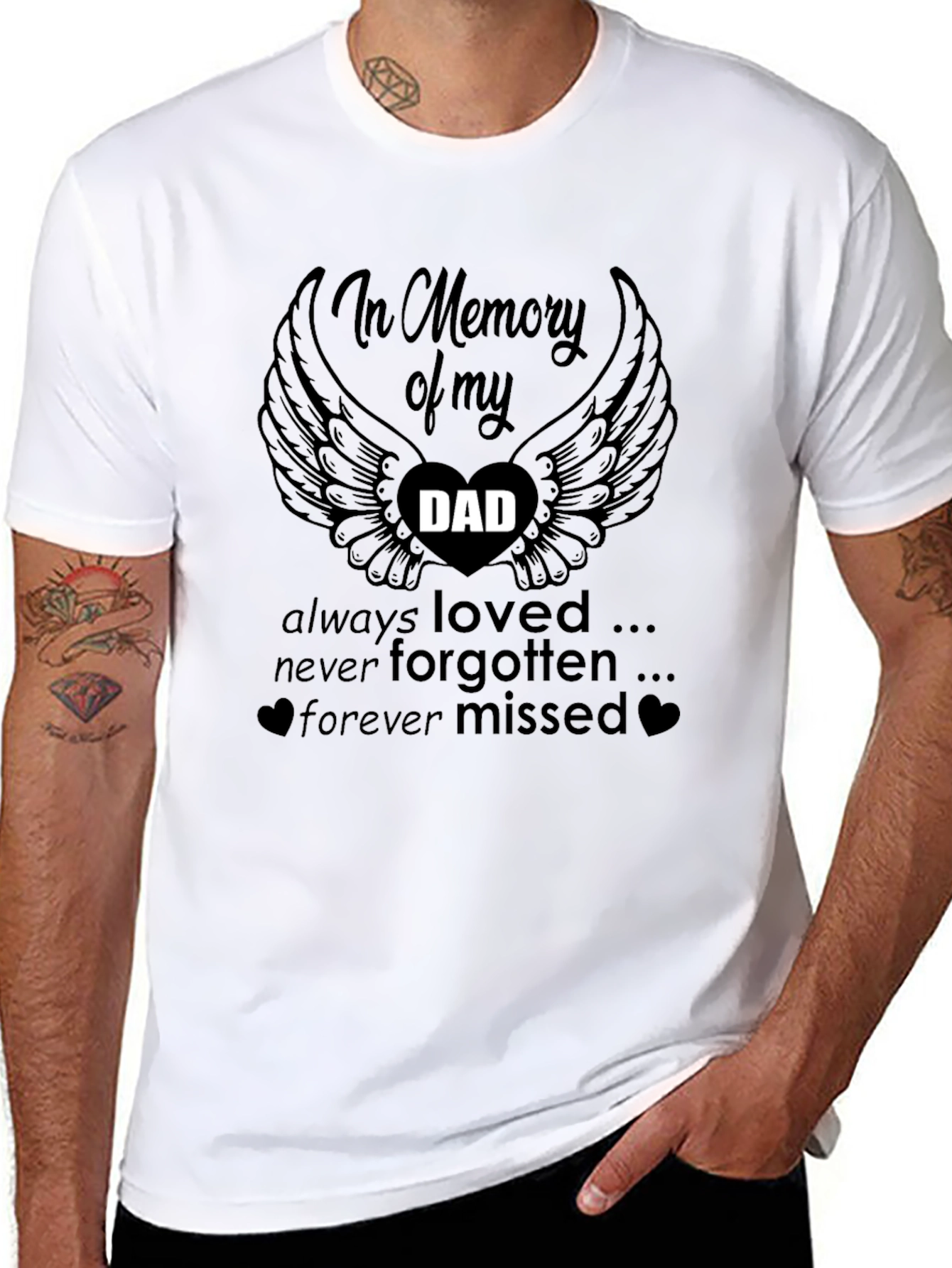 In Memory Of Dad Black T-Shirt