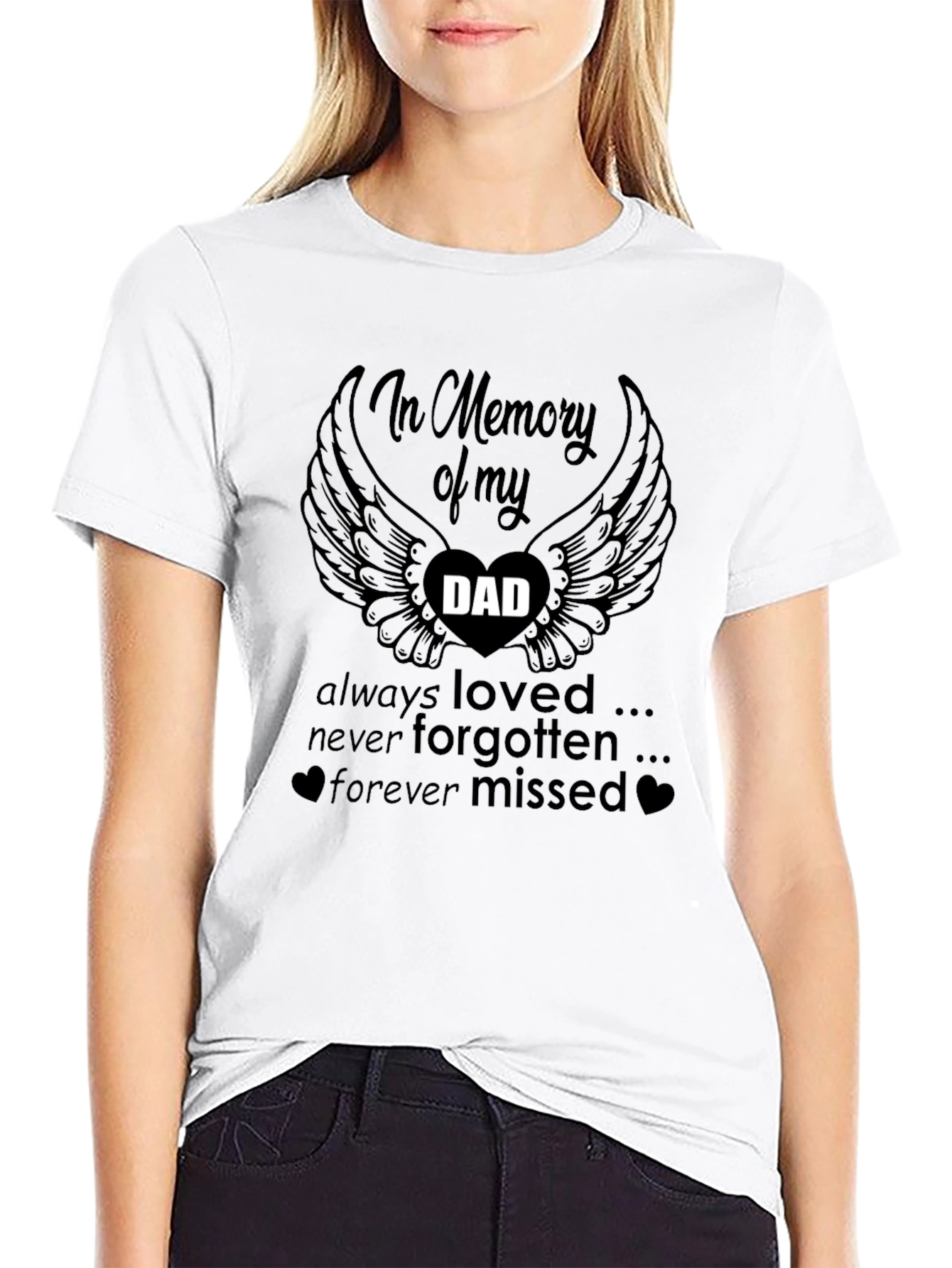 In Memory Of Dad Black T-Shirt