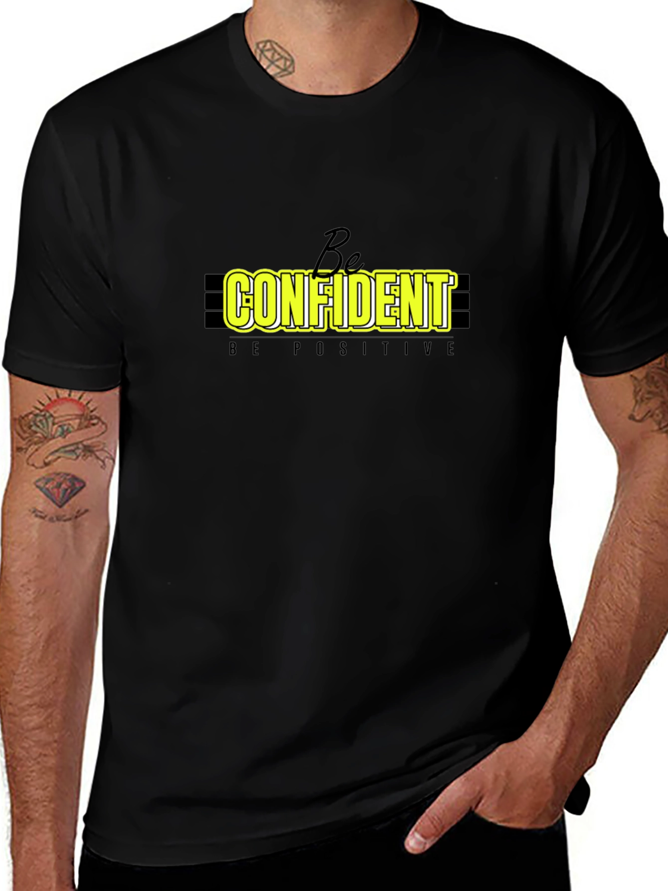 Be Confident Graphic Tee - Black Casual T-Shirt