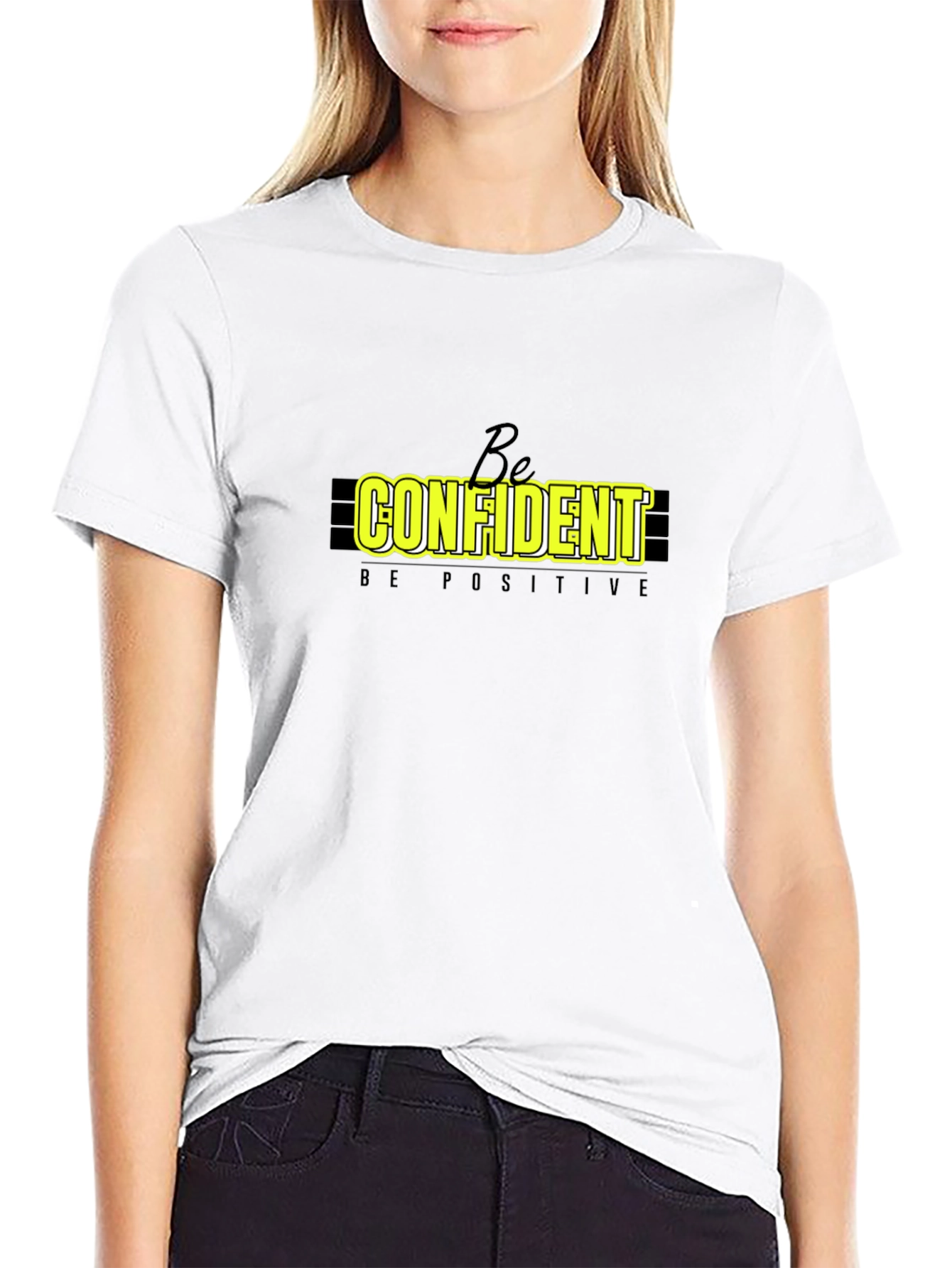 Be Confident Graphic Tee - Black Casual T-Shirt