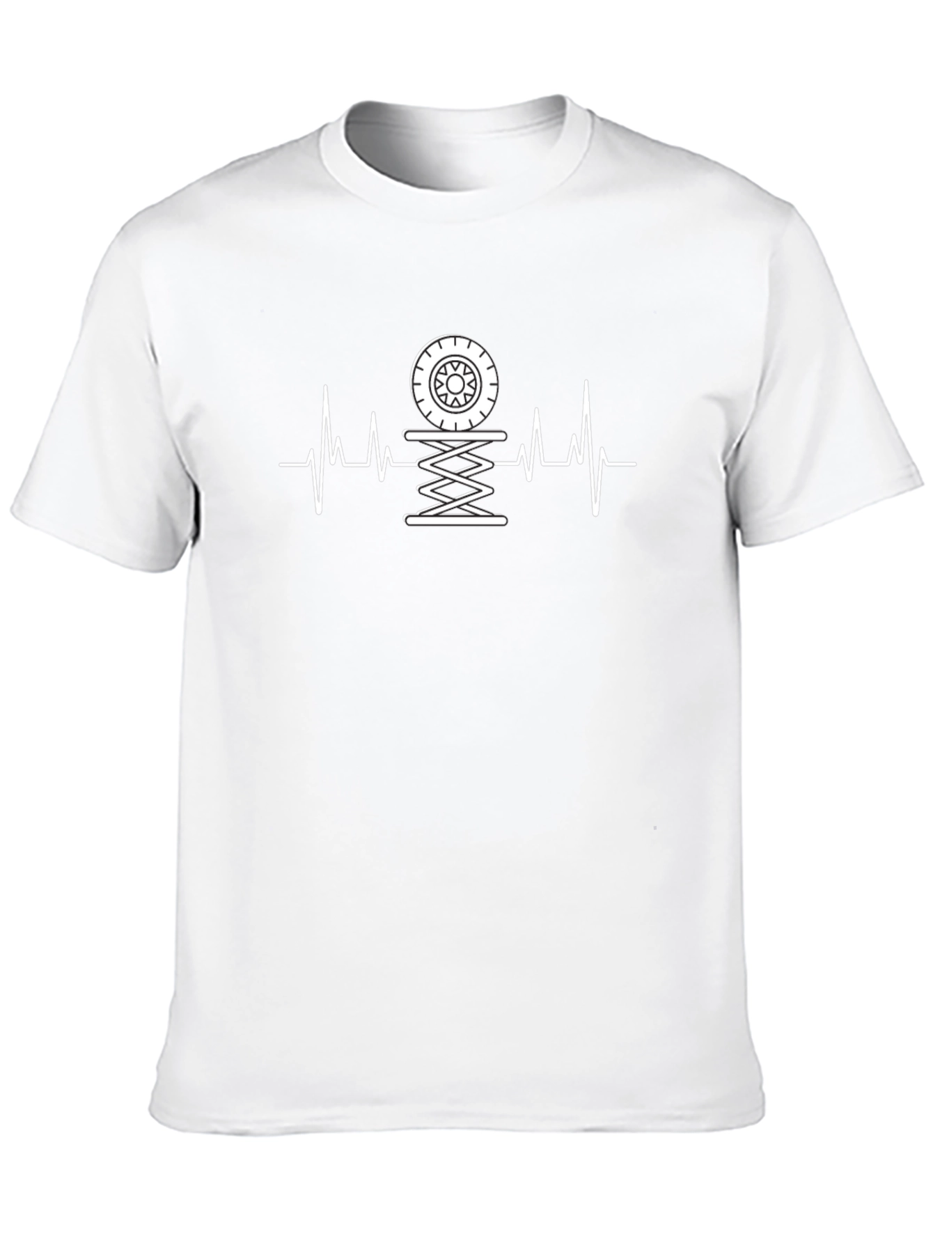Mechanic Heartbeat Tire Jack Mens Tee