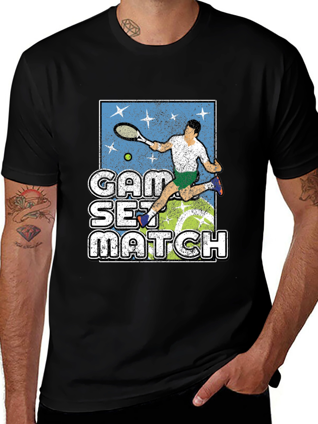 Tennis Game Set Match Graphic T-Shirt