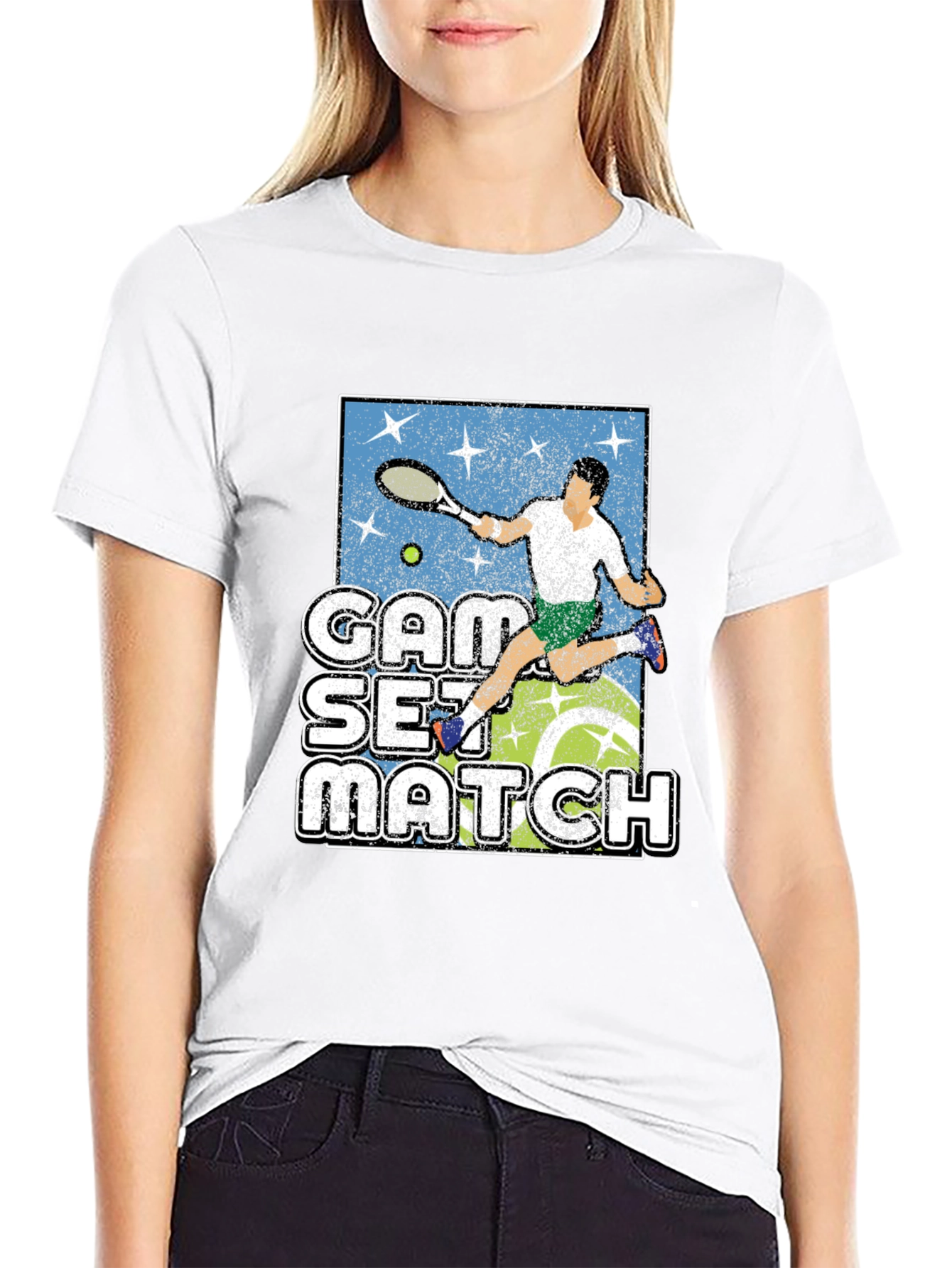 Tennis Game Set Match Graphic T-Shirt