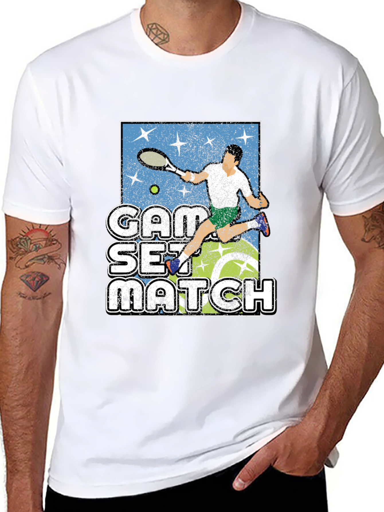 Tennis Game Set Match Graphic T-Shirt