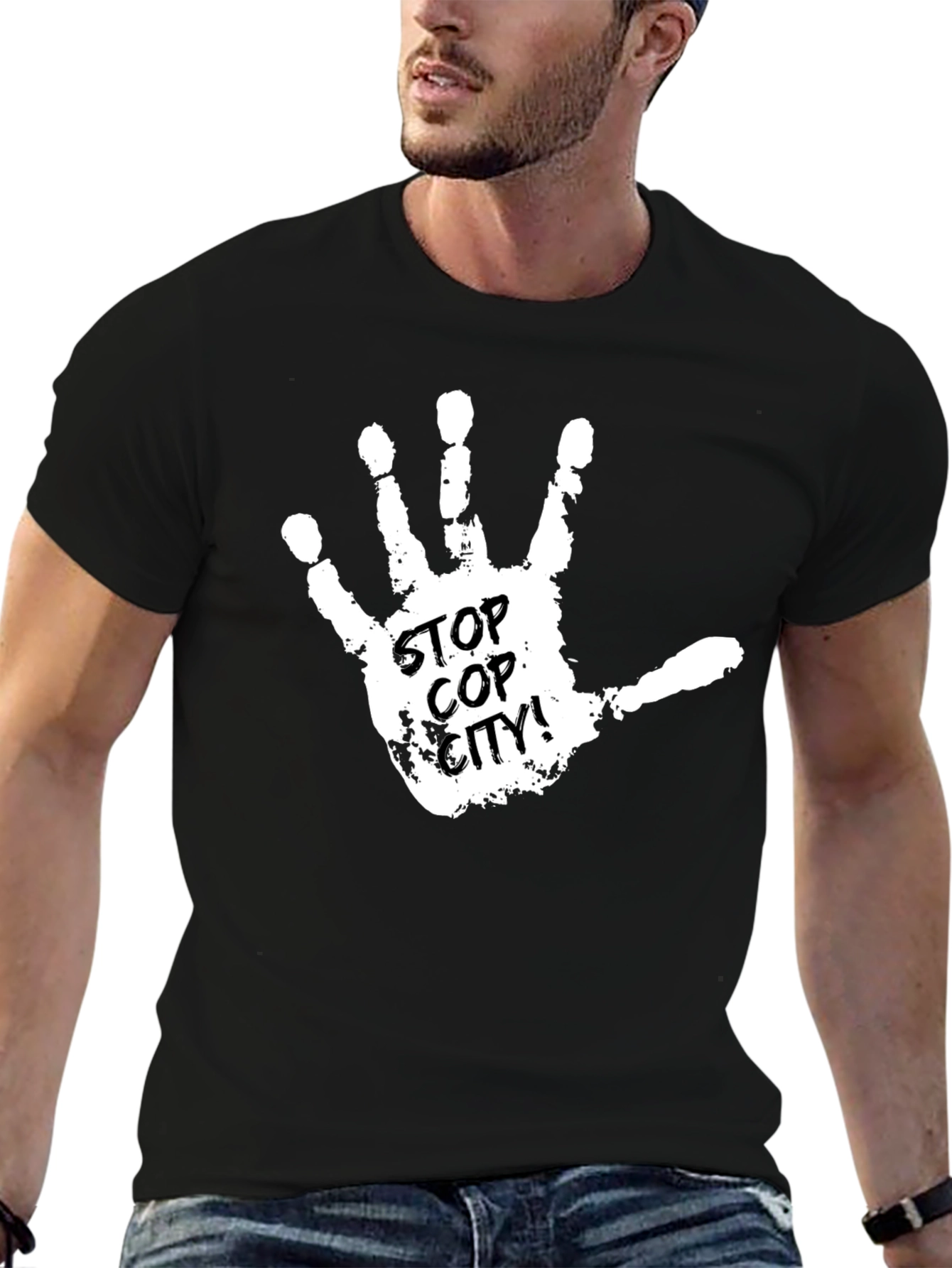 Stop Cop City T-Shirt - Protest Handprint