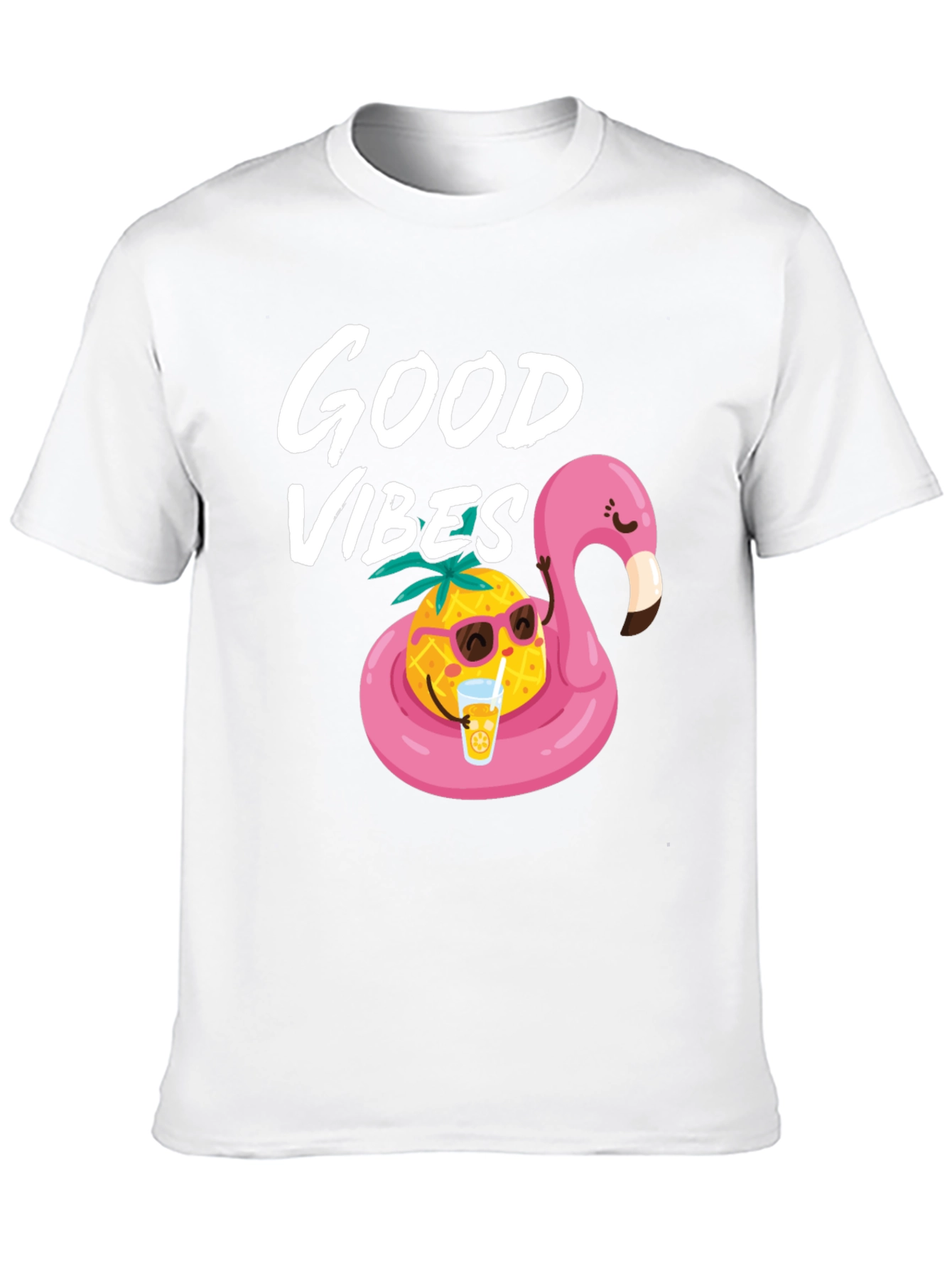 Good Vibes Pineapple Flamingo Graphic Tee