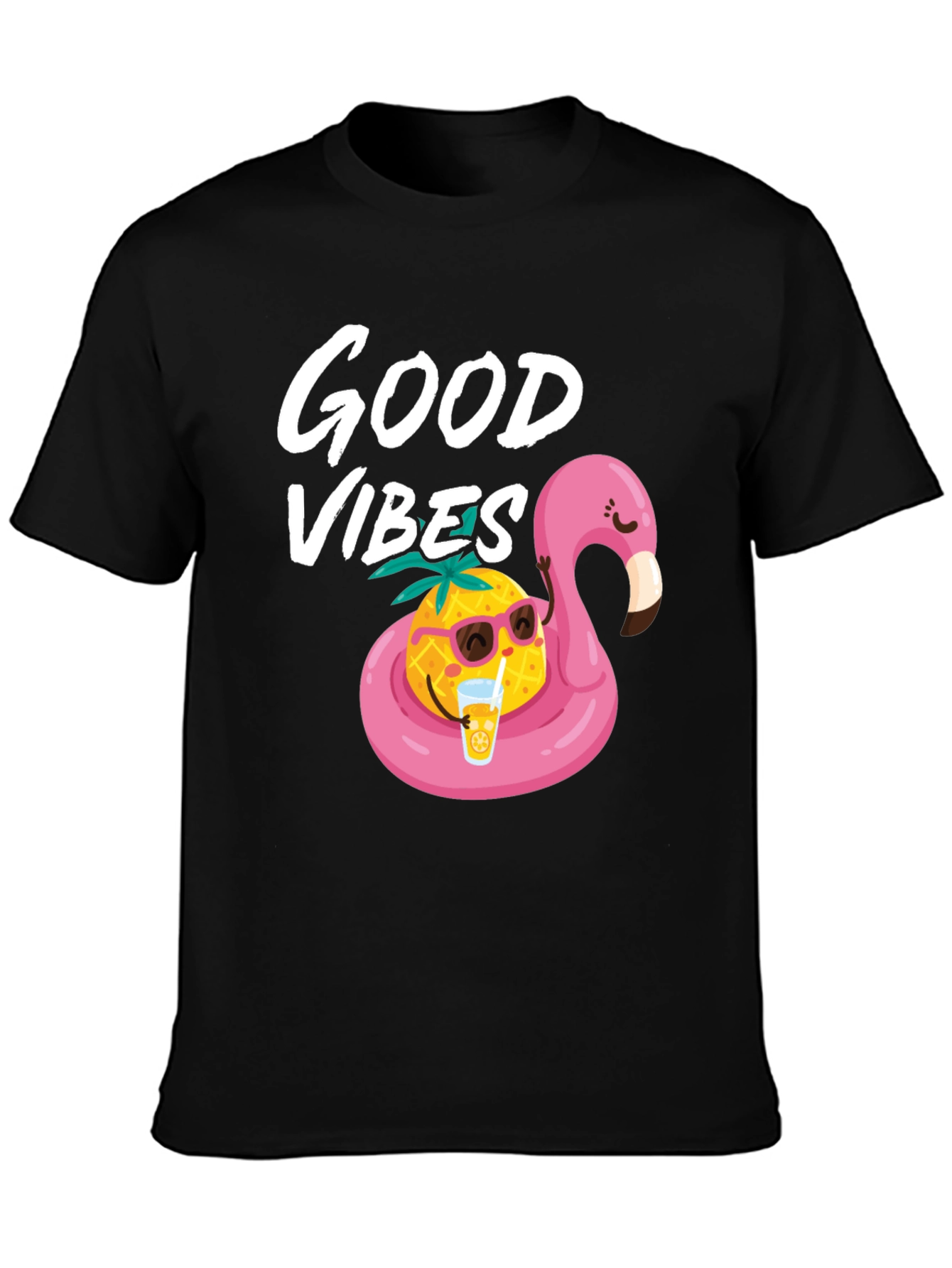 Good Vibes Pineapple Flamingo Graphic Tee