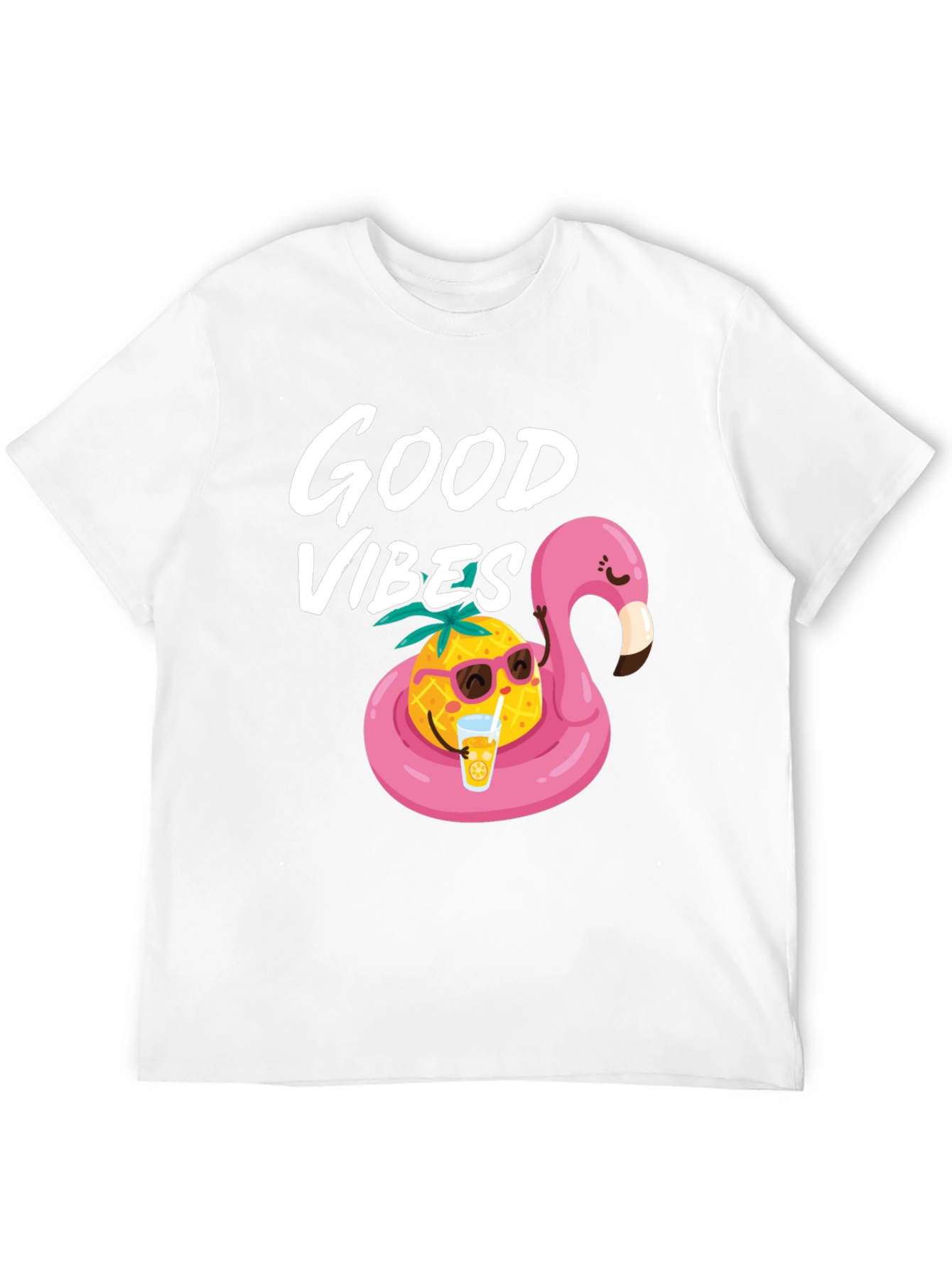 Good Vibes Pineapple Flamingo Graphic Tee