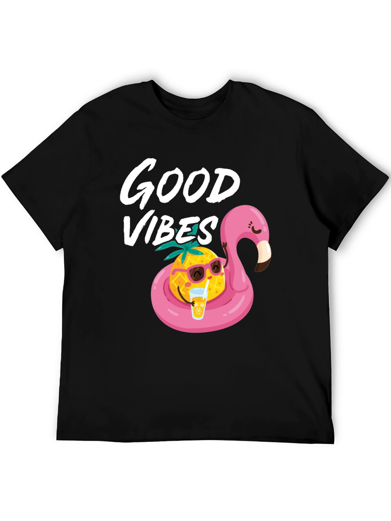 Good Vibes Pineapple Flamingo Graphic Tee
