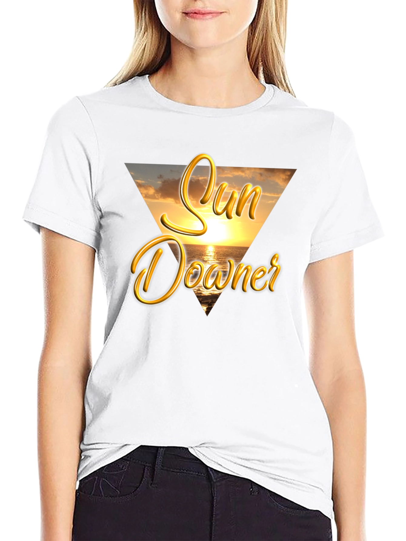 Sun Downer Graphic Tee - Beach Sunset Design