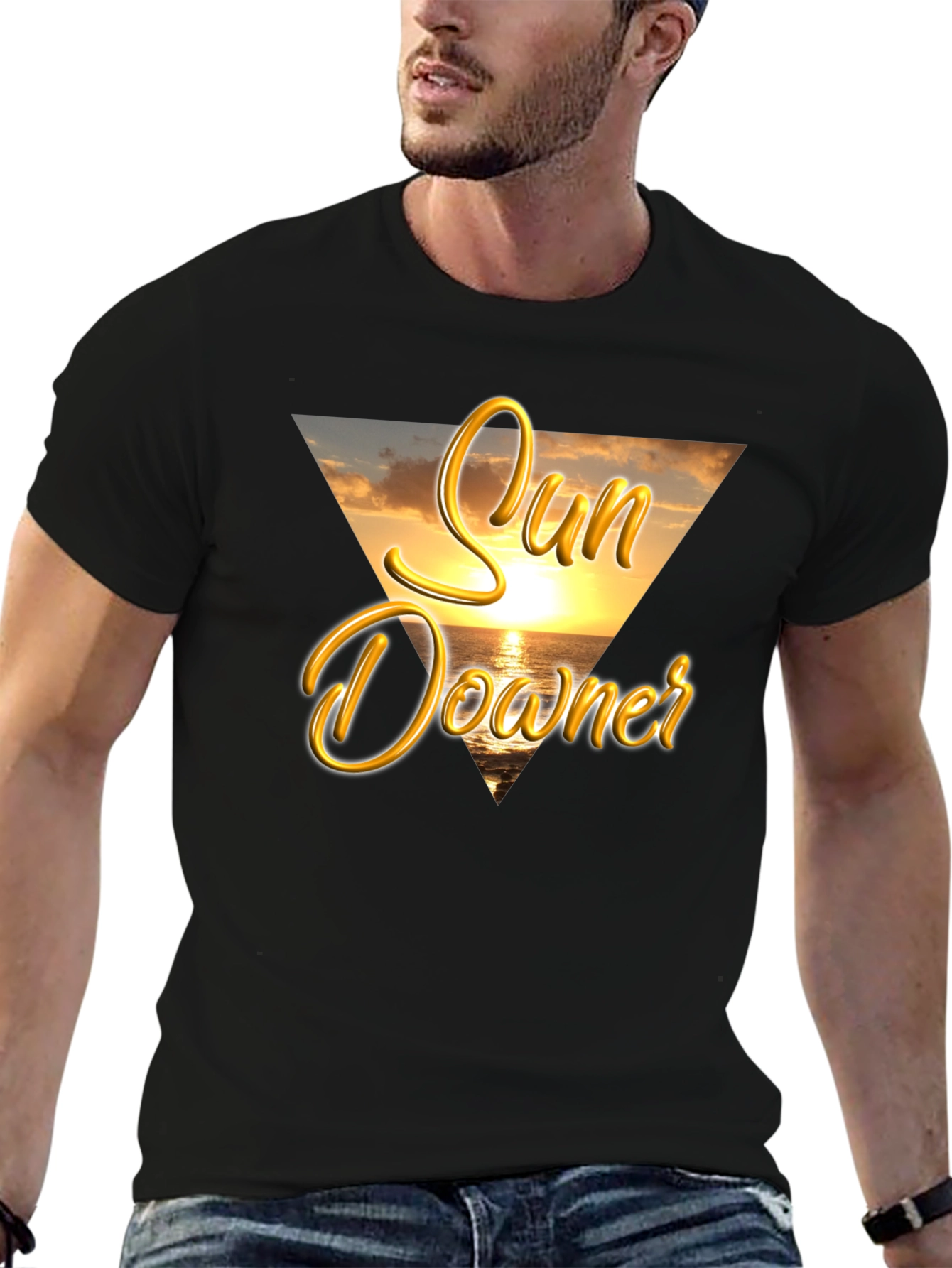 Sun Downer Graphic Tee - Beach Sunset Design