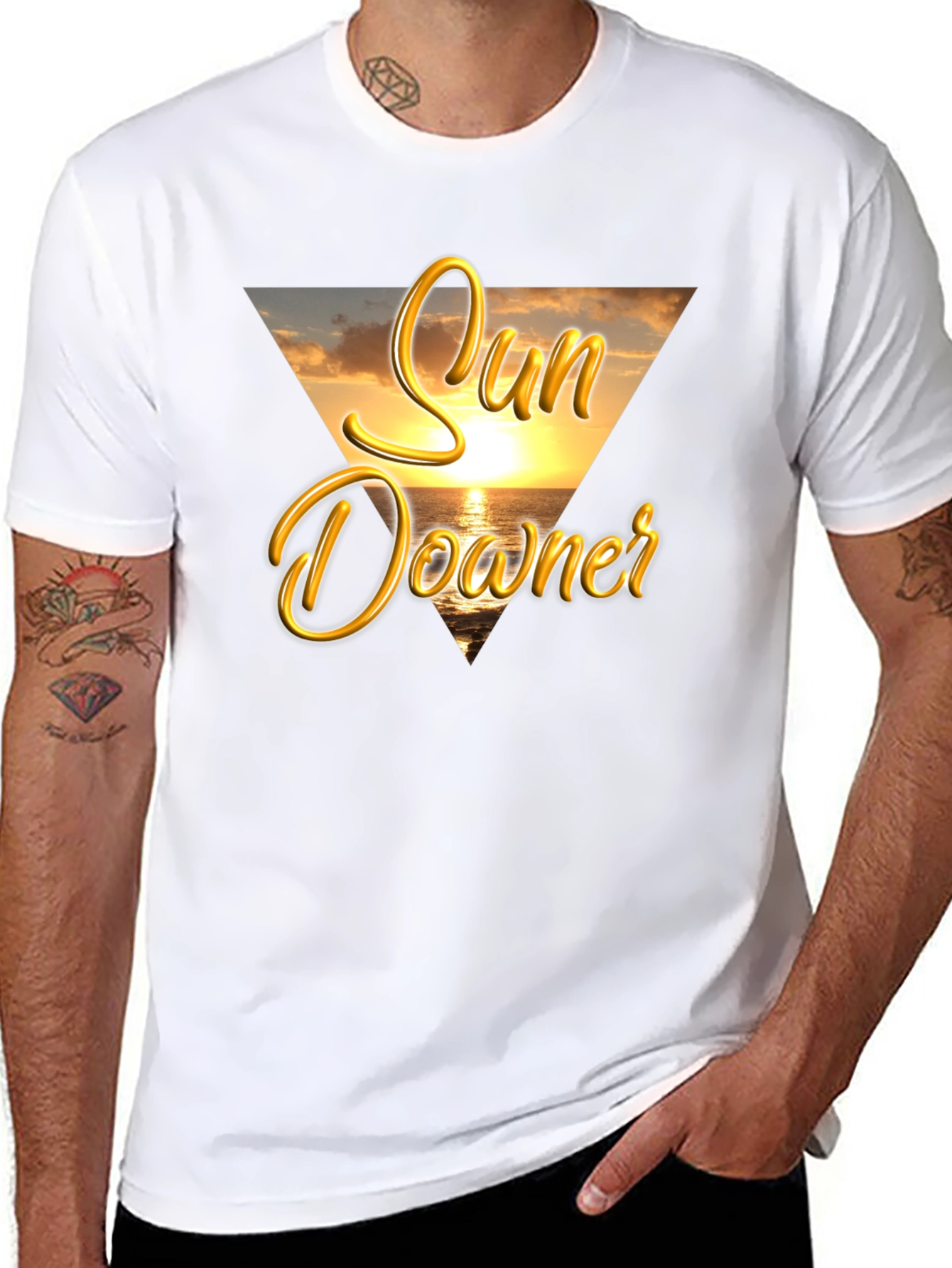 Sun Downer Graphic Tee - Beach Sunset Design