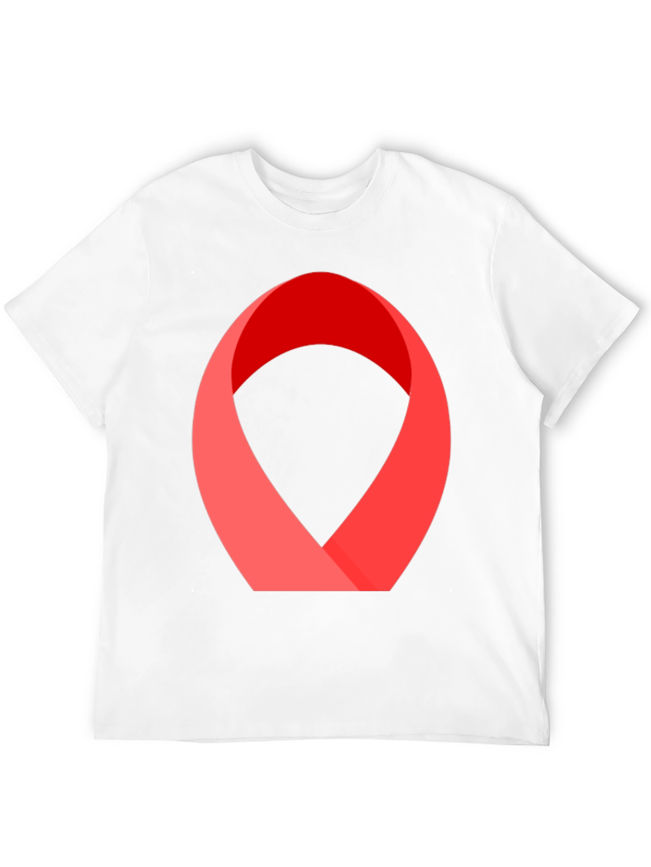 Abstract Red Ribbon Graphic Tee - Modern Casual Style