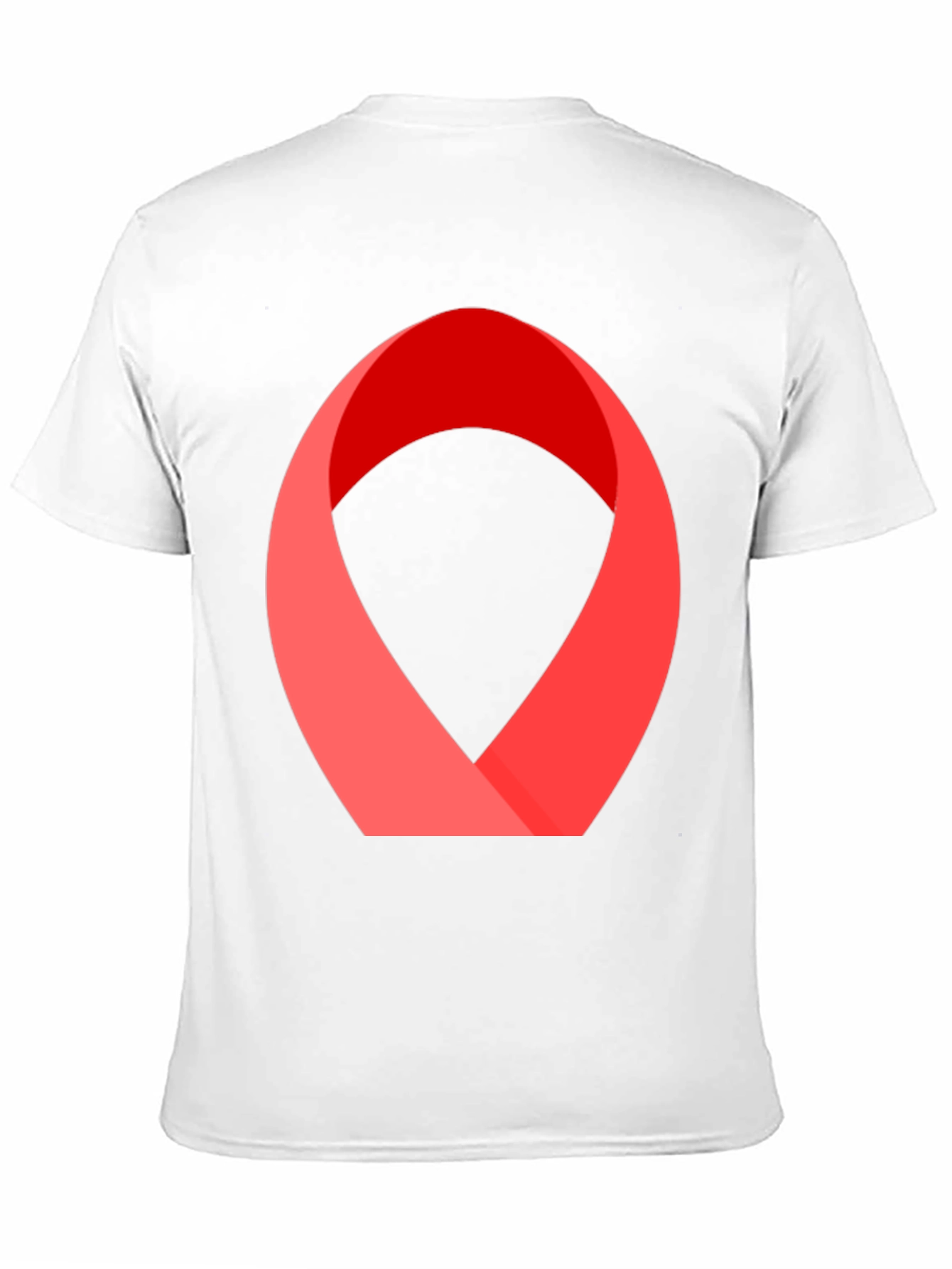 Abstract Red Ribbon Graphic Tee - Modern Casual Style