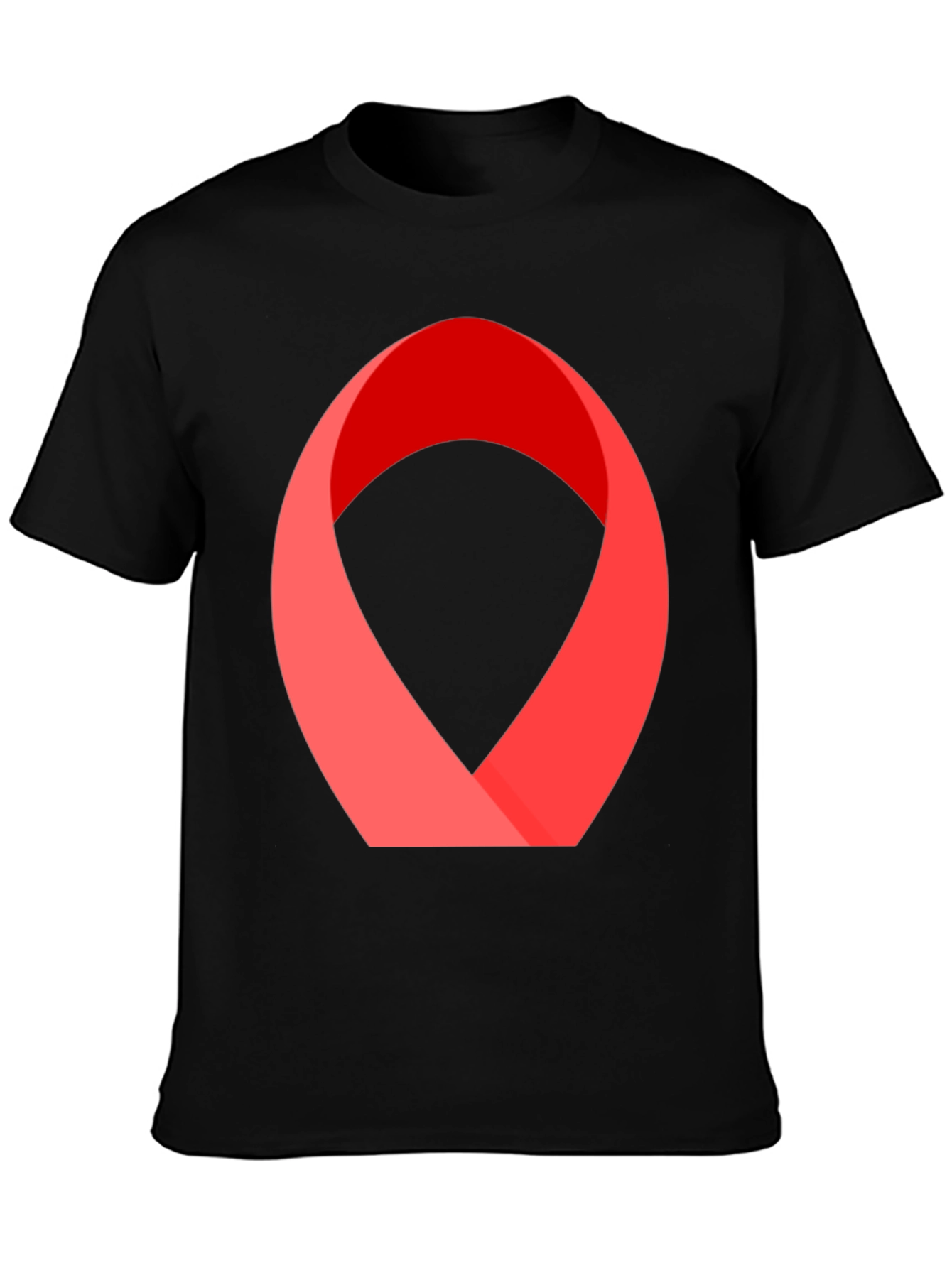 Abstract Red Ribbon Graphic Tee - Modern Casual Style
