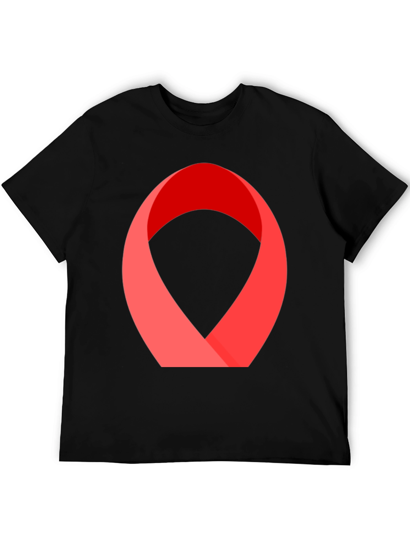 Abstract Red Ribbon Graphic Tee - Modern Casual Style