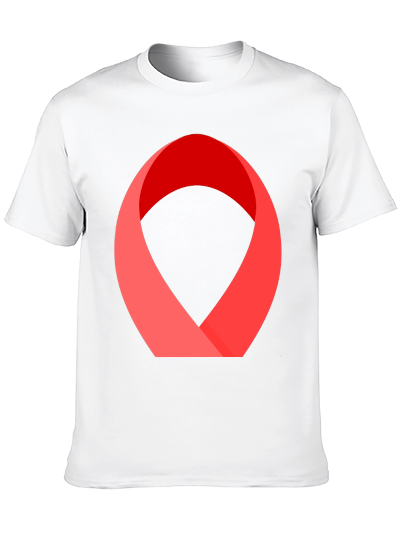 Abstract Red Ribbon Graphic Tee - Modern Casual Style