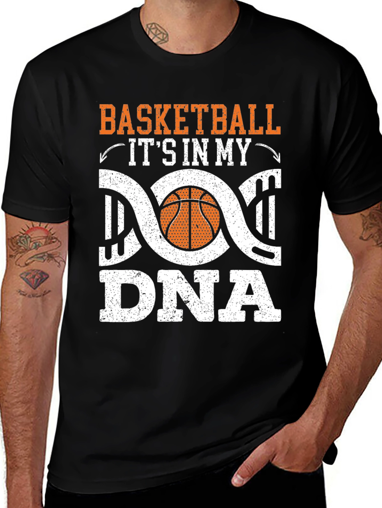 Basketball DNA Graphic T-Shirt - Black