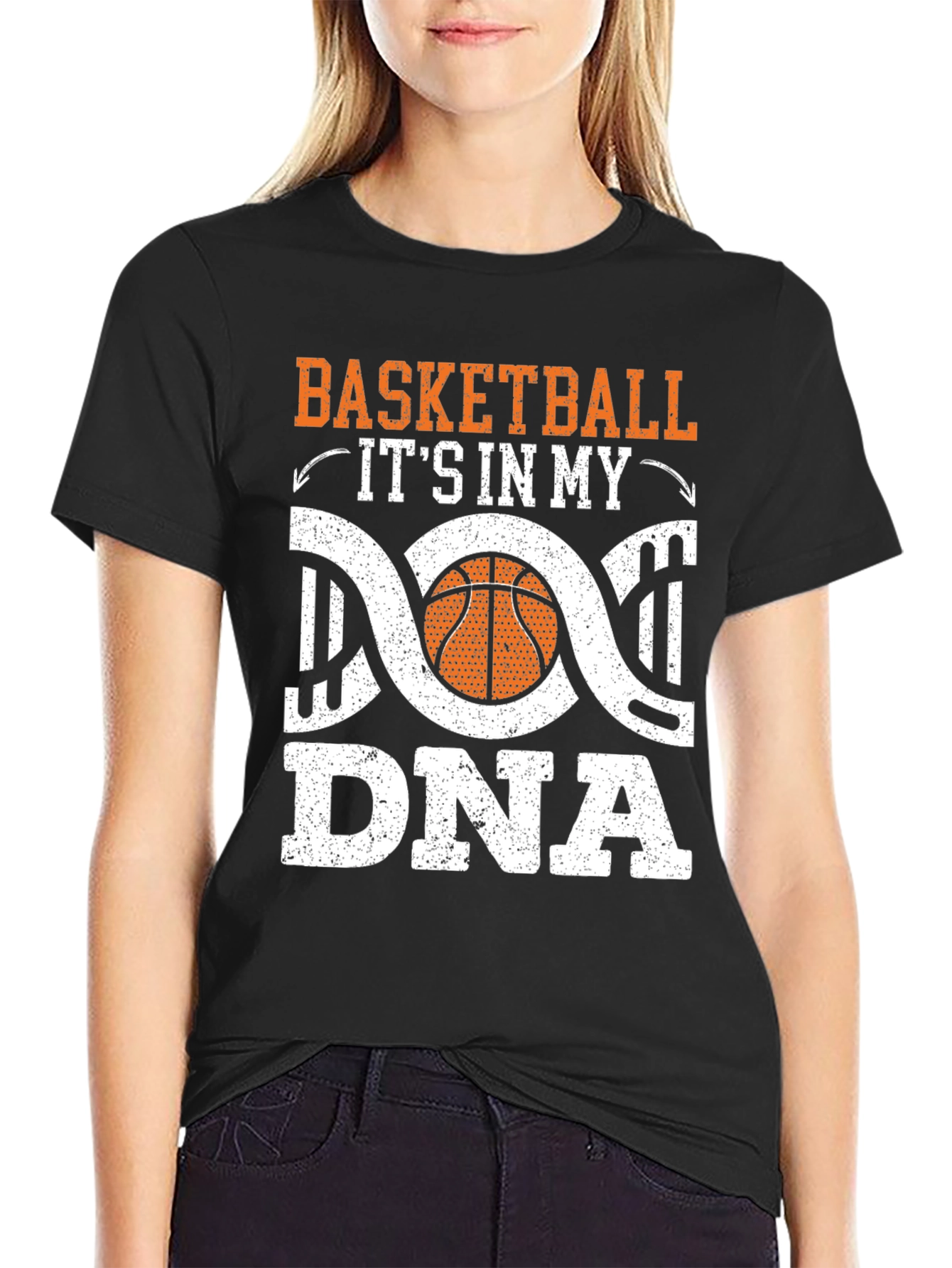 Basketball DNA Graphic T-Shirt - Black