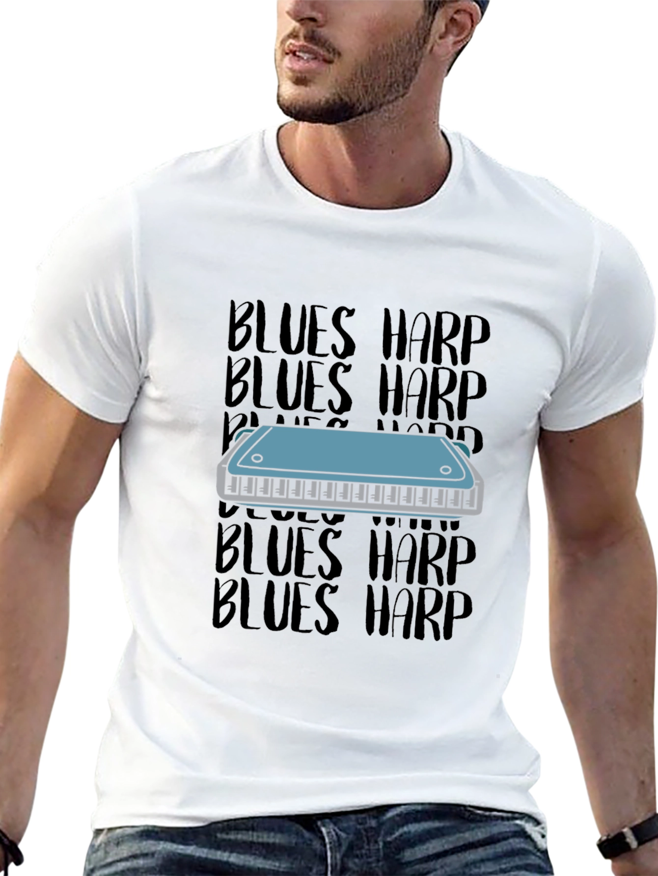 Blues Harp T-Shirt - Music Lover Tee