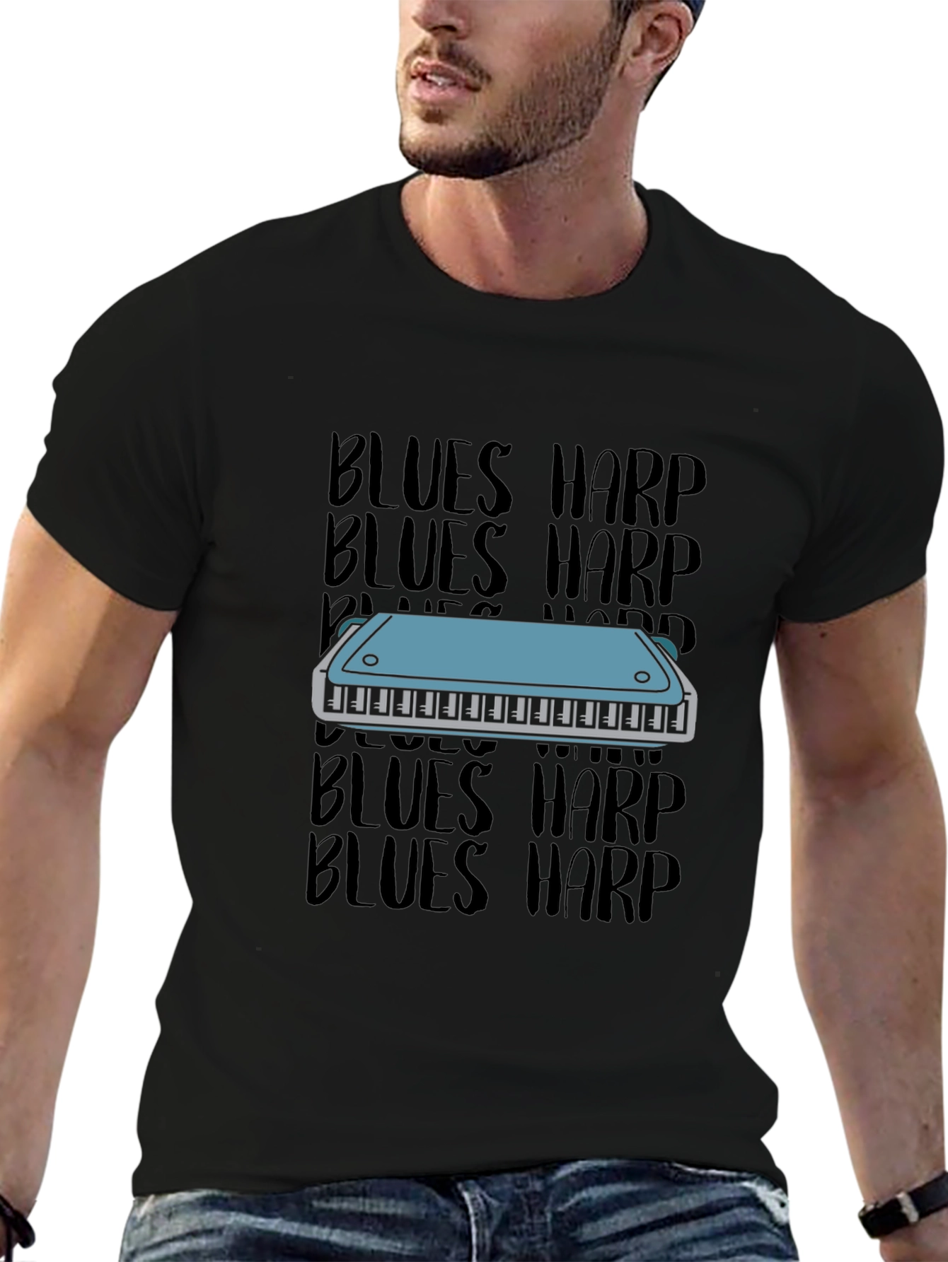 Blues Harp T-Shirt - Music Lover Tee