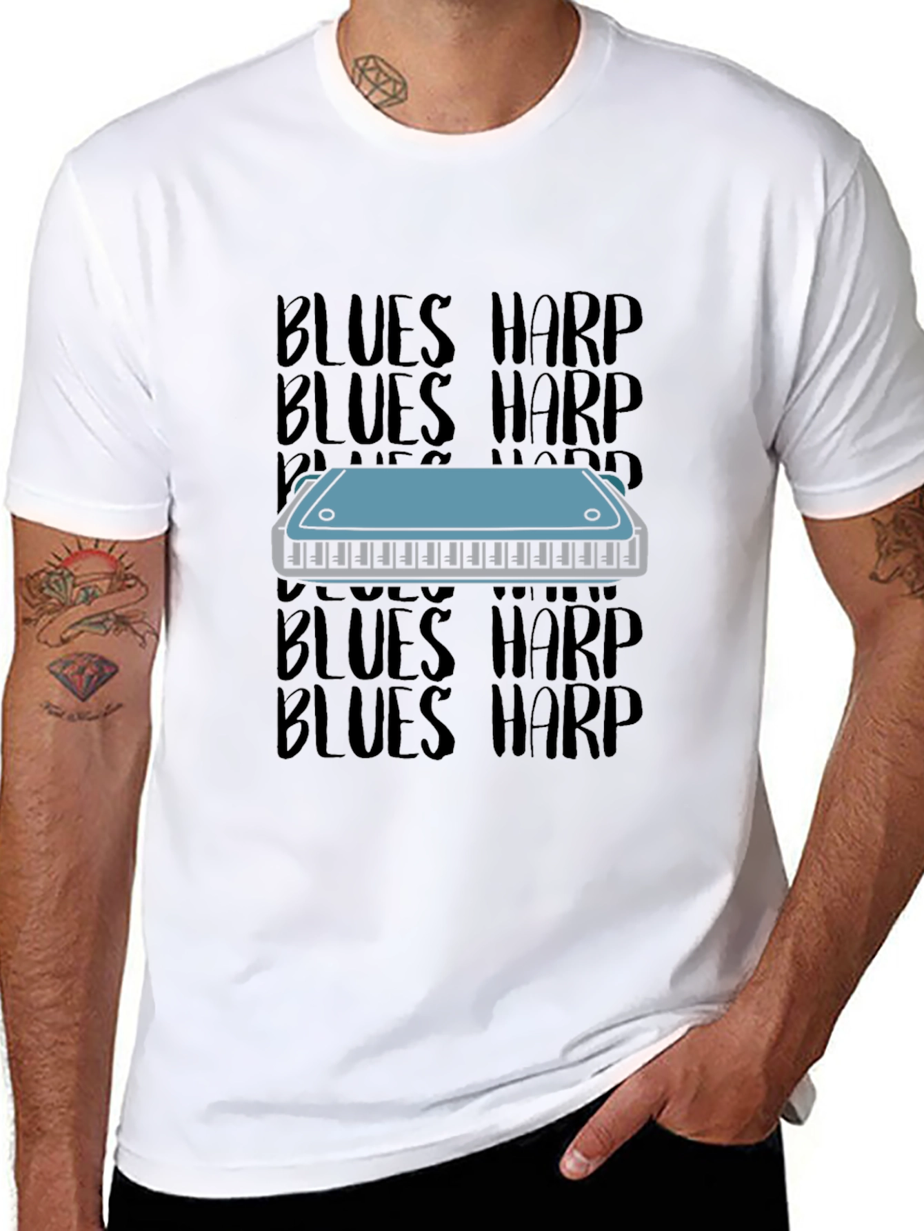 Blues Harp T-Shirt - Music Lover Tee