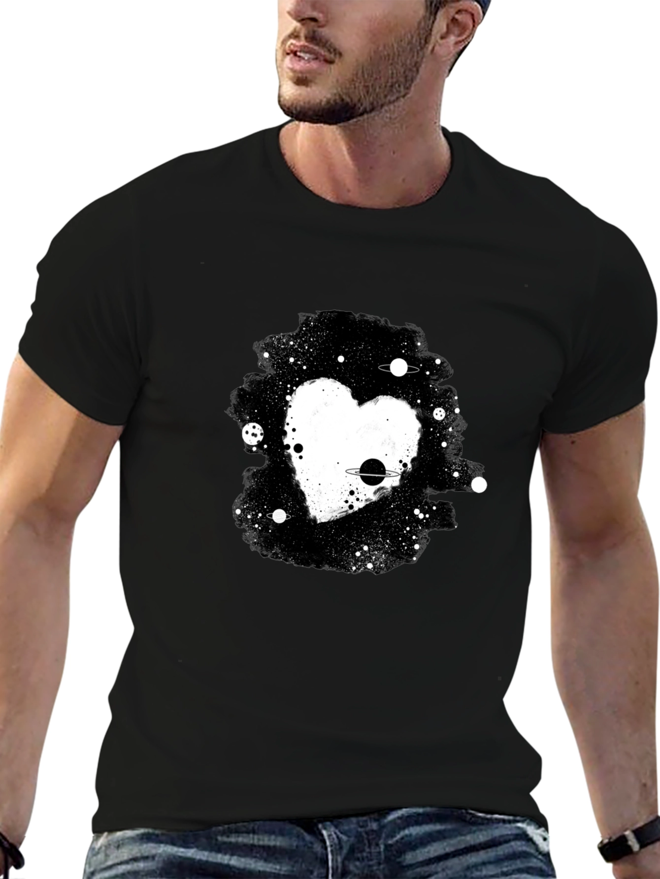 Cosmic Heart Black T-Shirt
