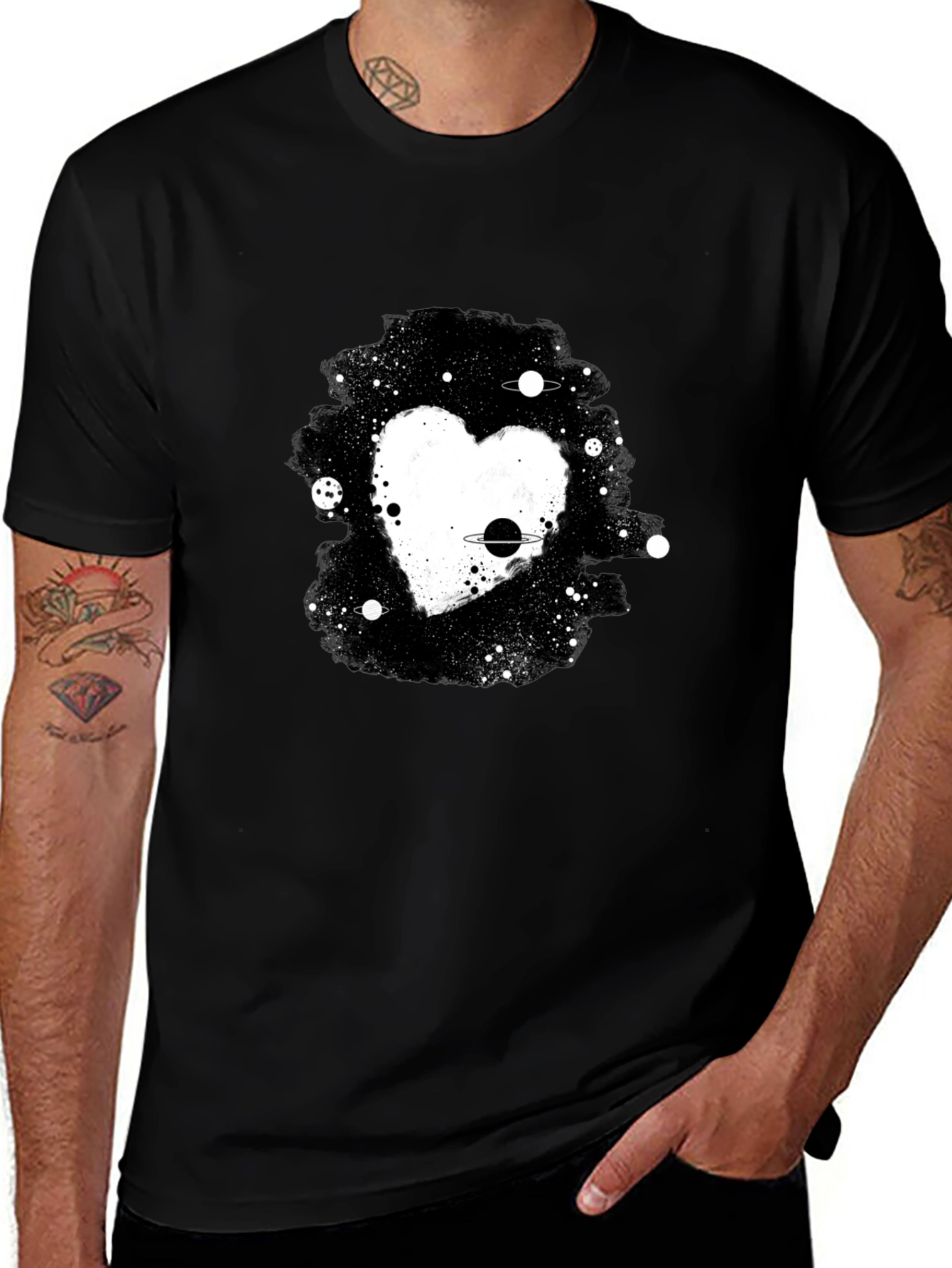 Cosmic Heart Black T-Shirt