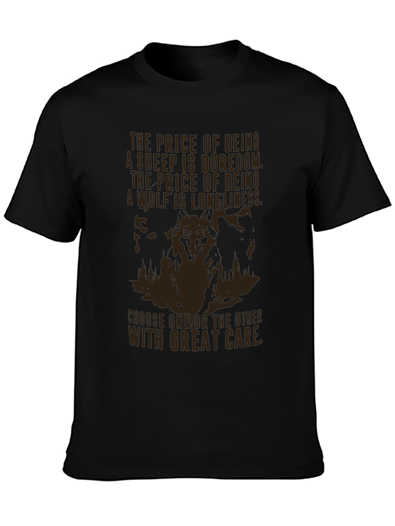 Wolf Loneliness Graphic T-Shirt