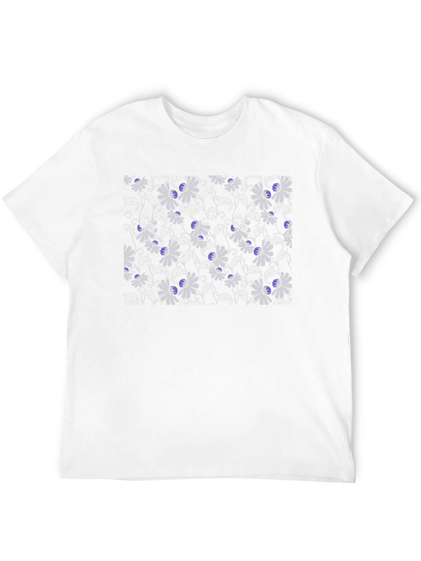 Floral Patterned Black T-Shirt