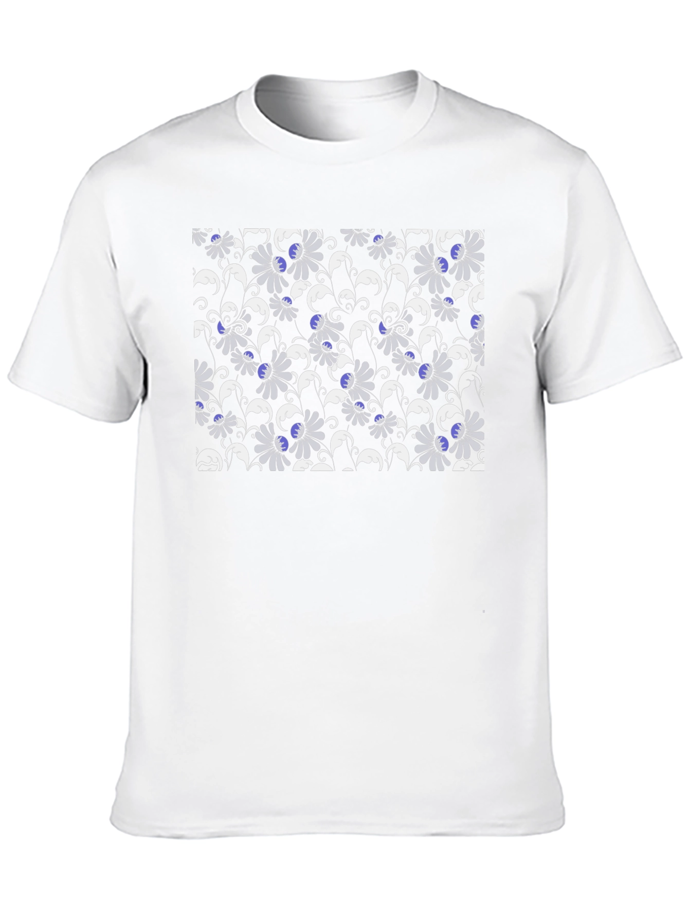 Floral Patterned Black T-Shirt
