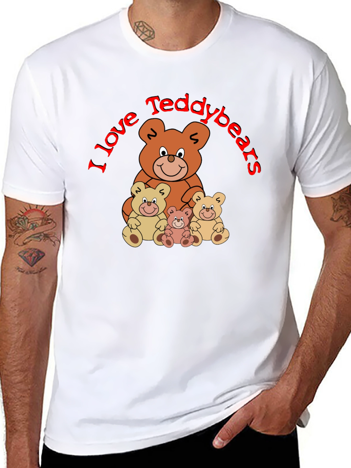 I Love Teddybears Black T-Shirt