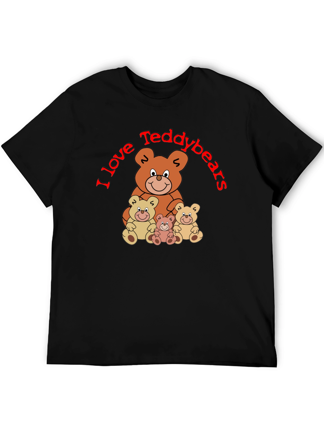 I Love Teddybears Black T-Shirt
