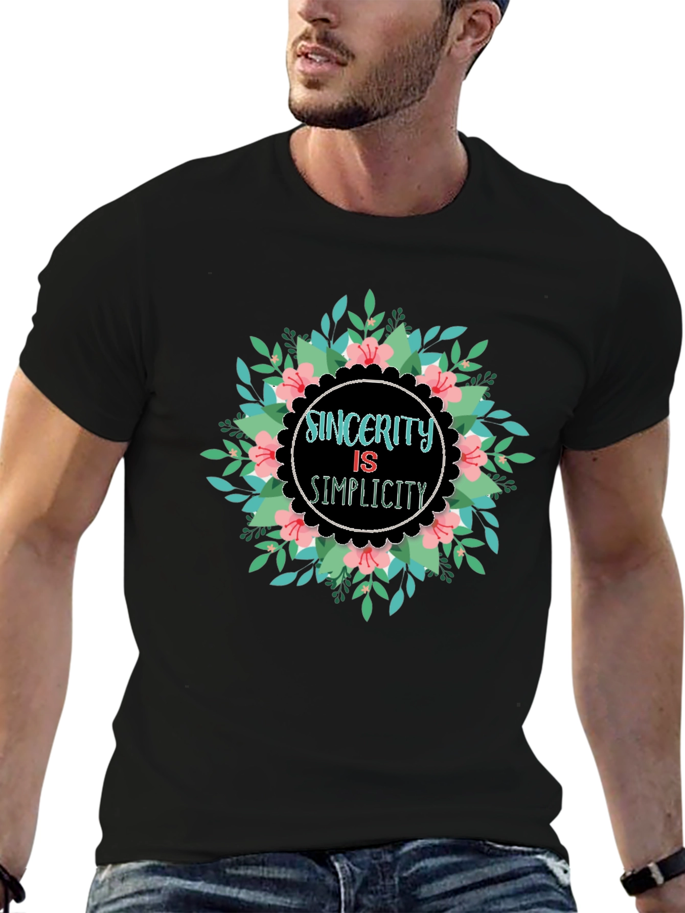 Sincerity is Simplicity Floral Graphic Tee