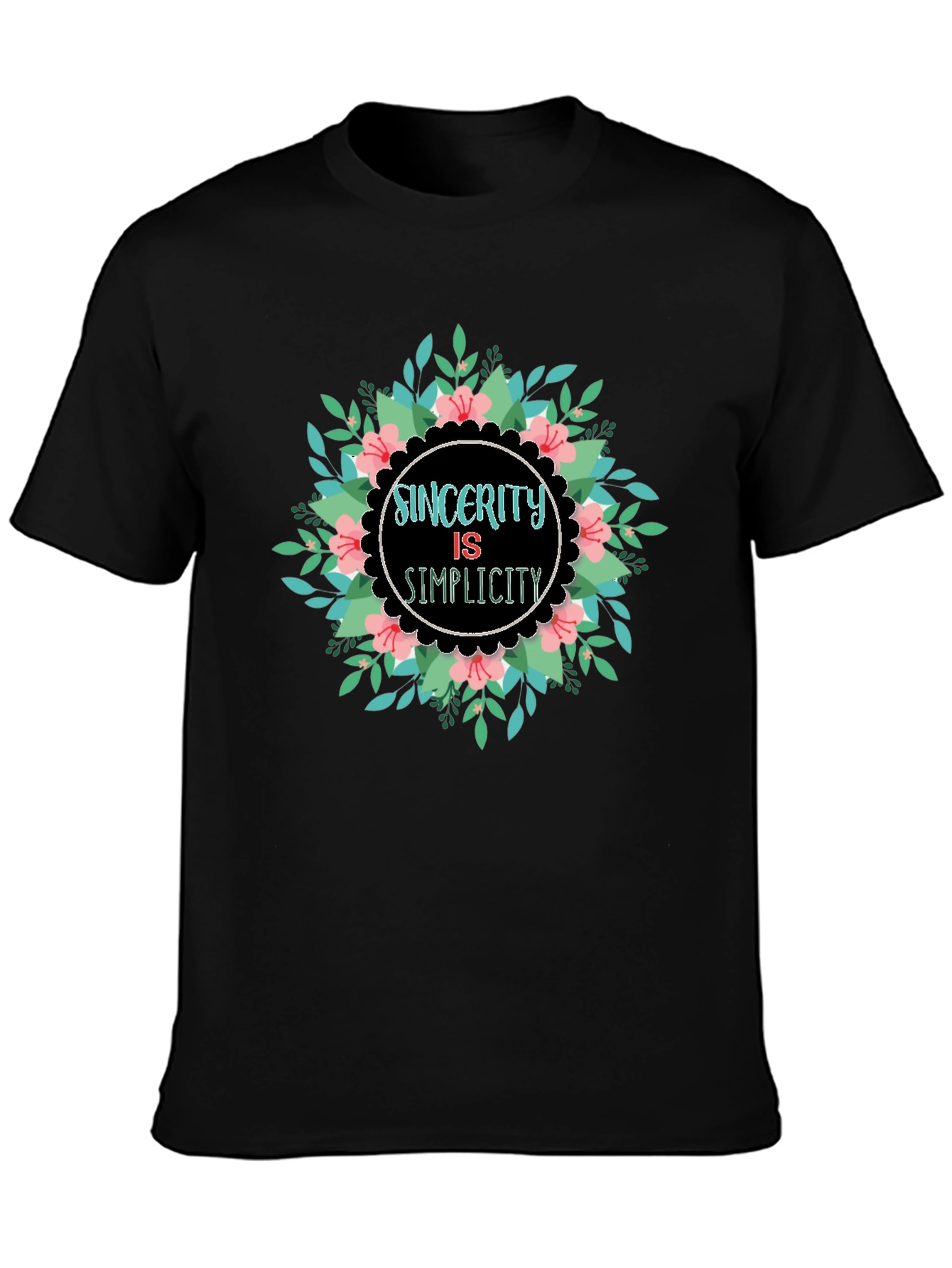 Sincerity is Simplicity Floral Graphic Tee