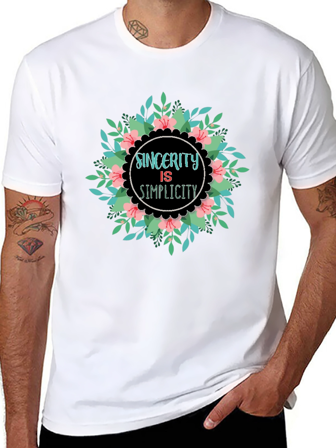 Sincerity is Simplicity Floral Graphic Tee