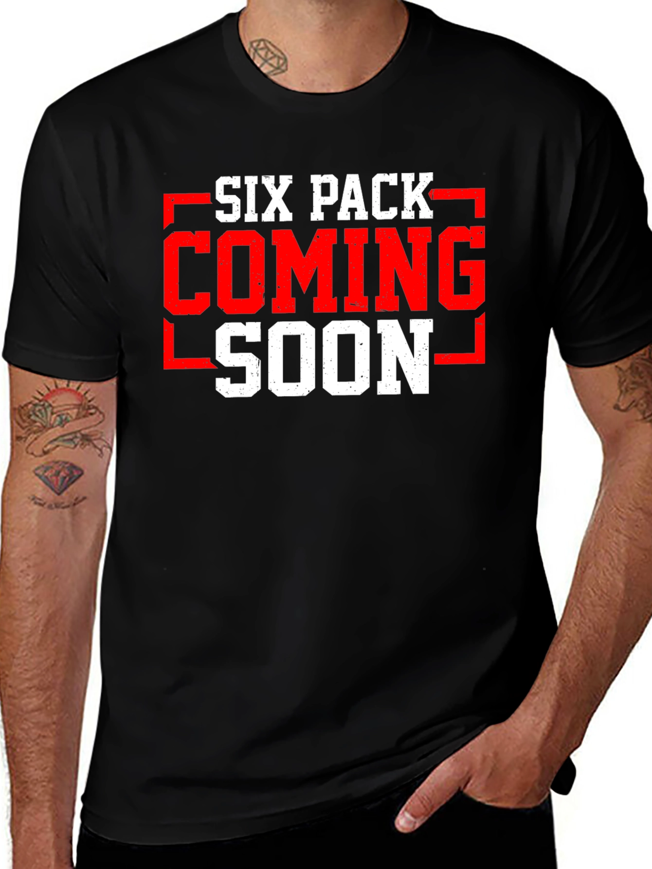Six Pack Coming Soon T-Shirt Gym Workout Funny