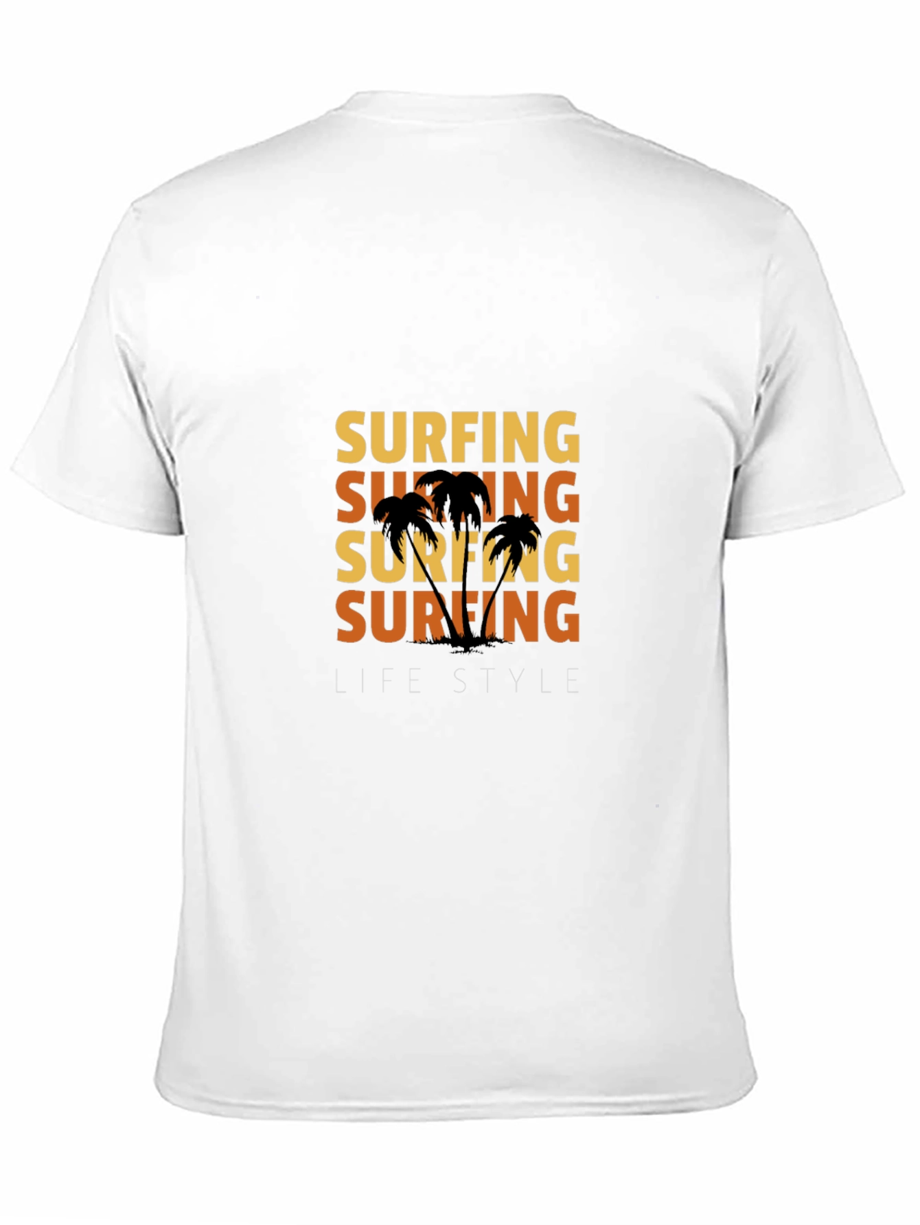 Surfing Lifestyle Graphic Print Black T-Shirt