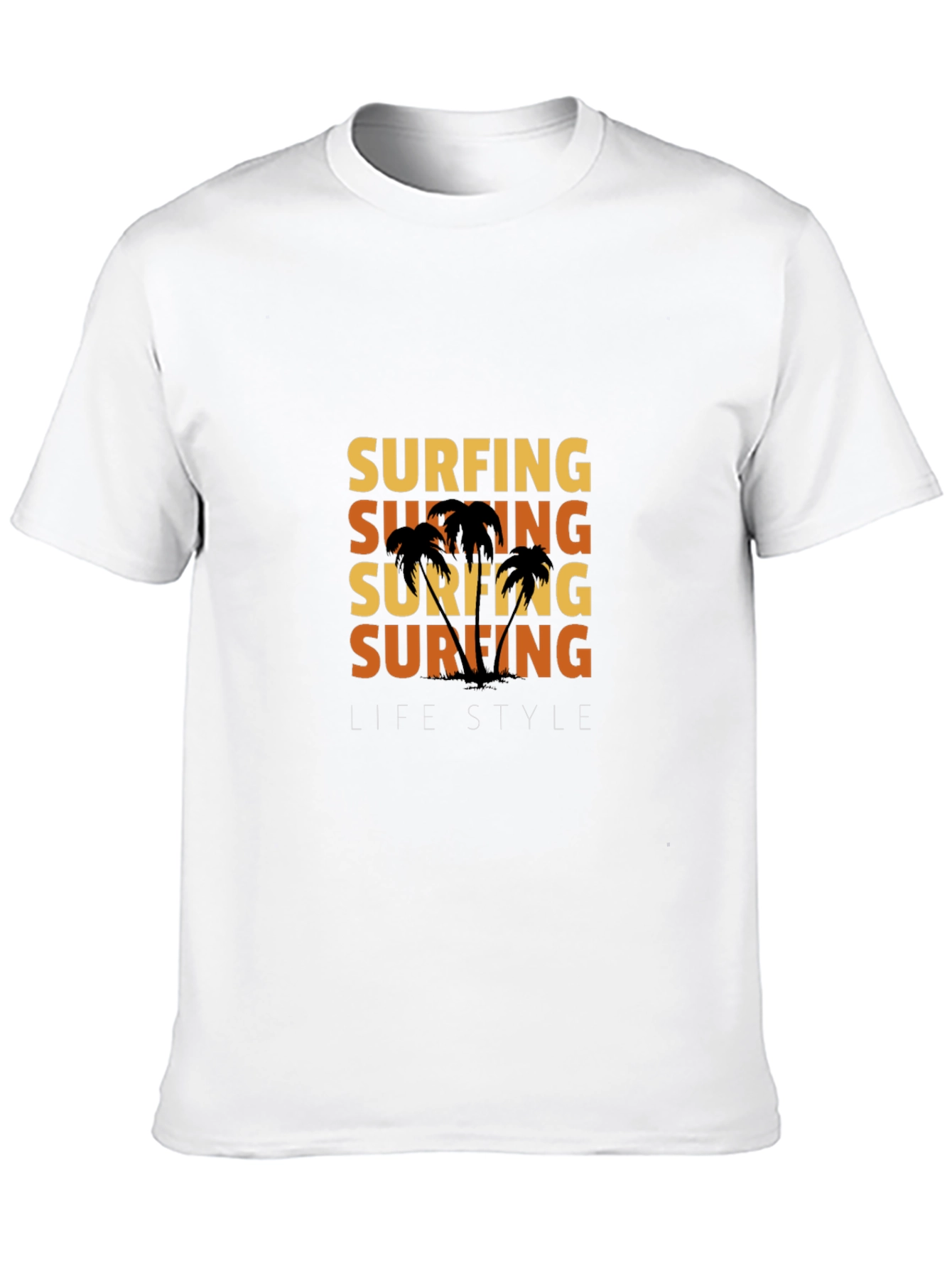 Surfing Lifestyle Graphic Print Black T-Shirt