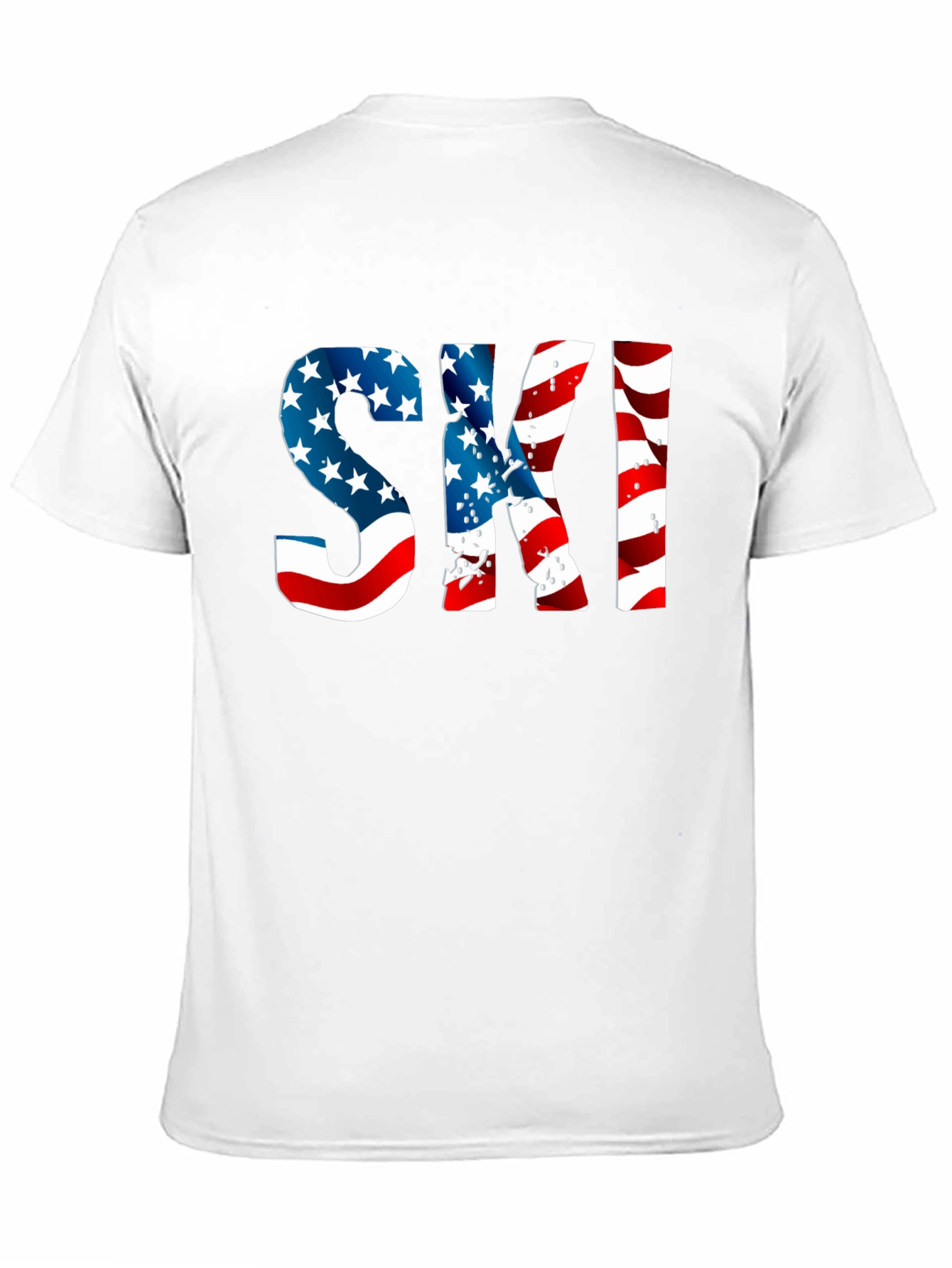 Patriotic American Flag Ski T-Shirt