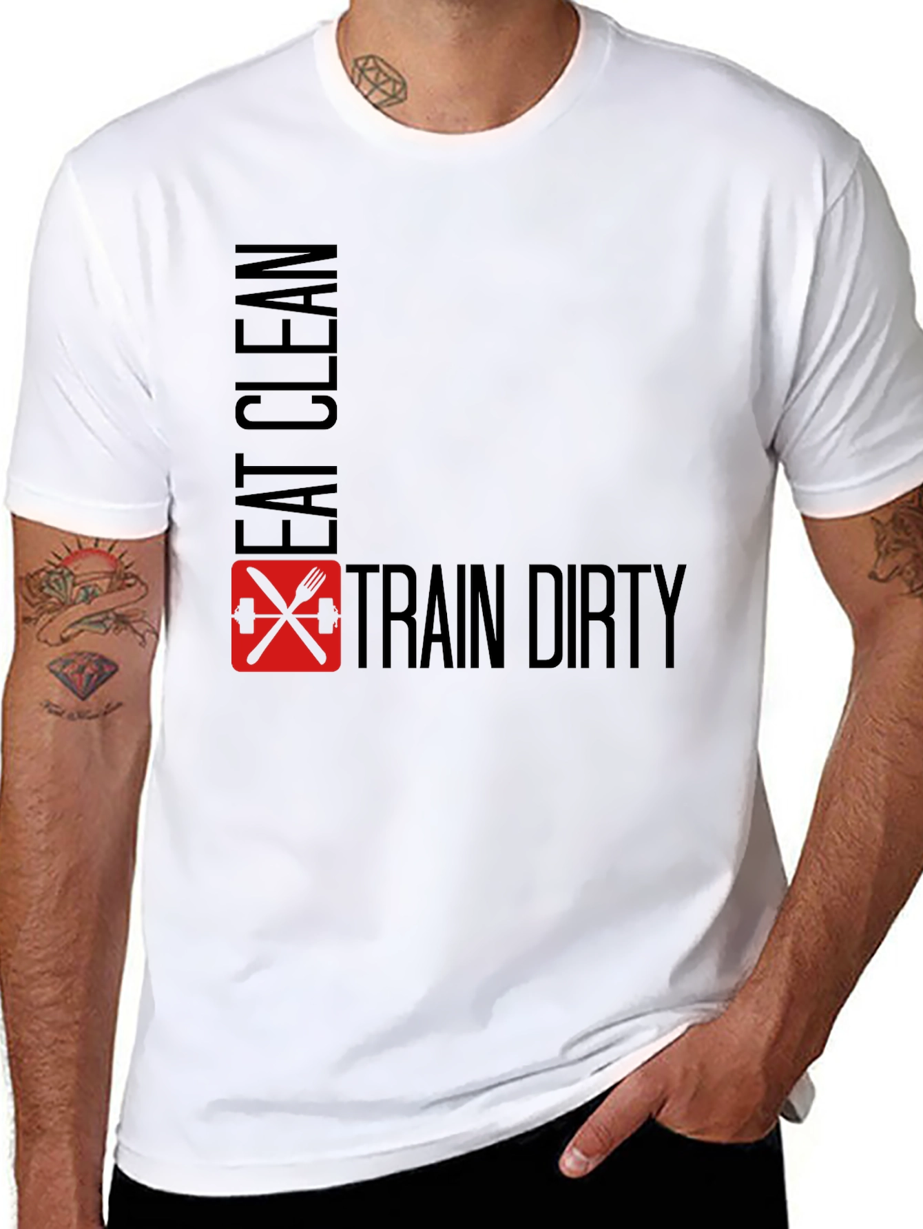 Eat Clean Train Dirty Black Graphic Tee