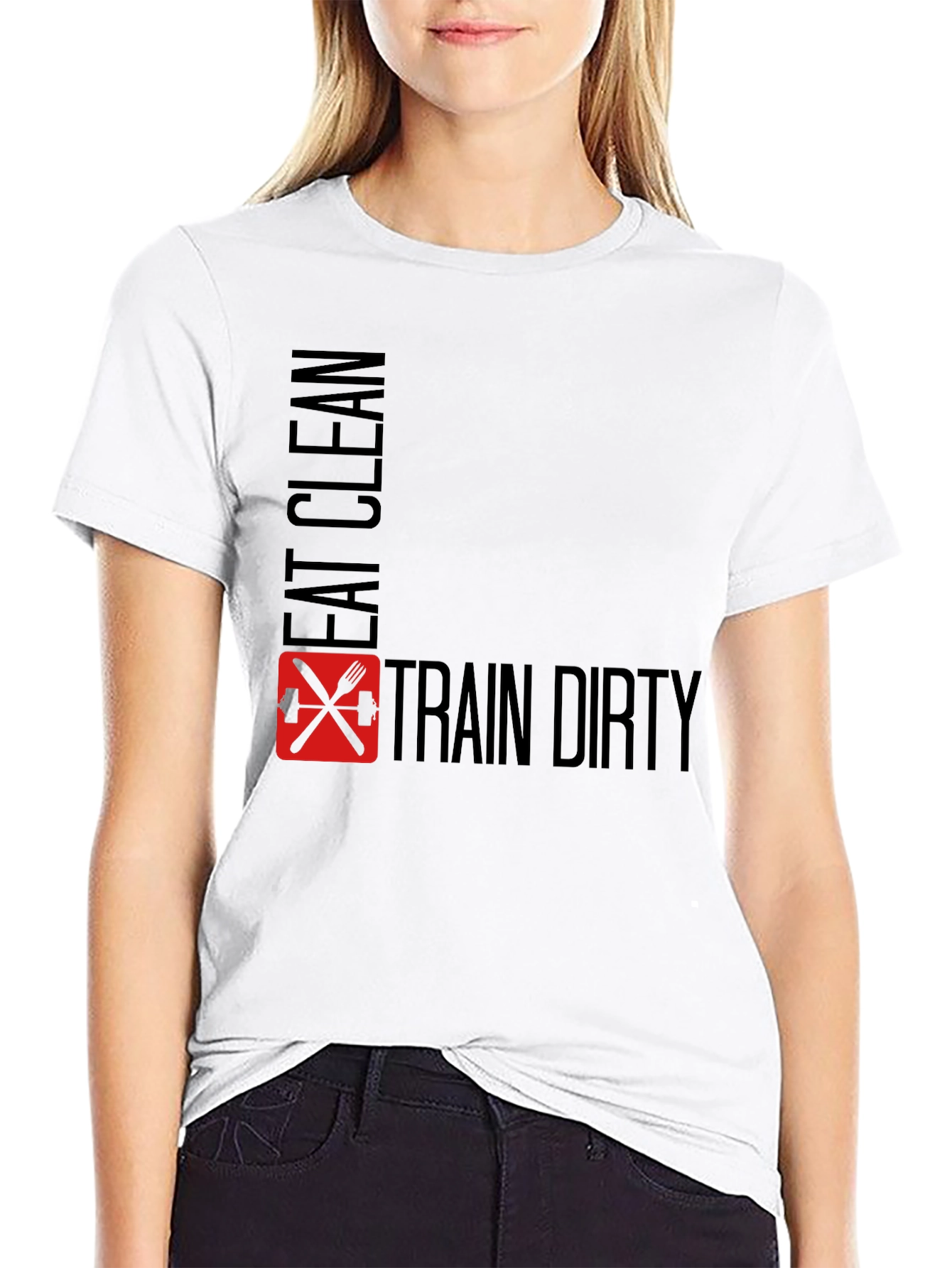 Eat Clean Train Dirty Black Graphic Tee