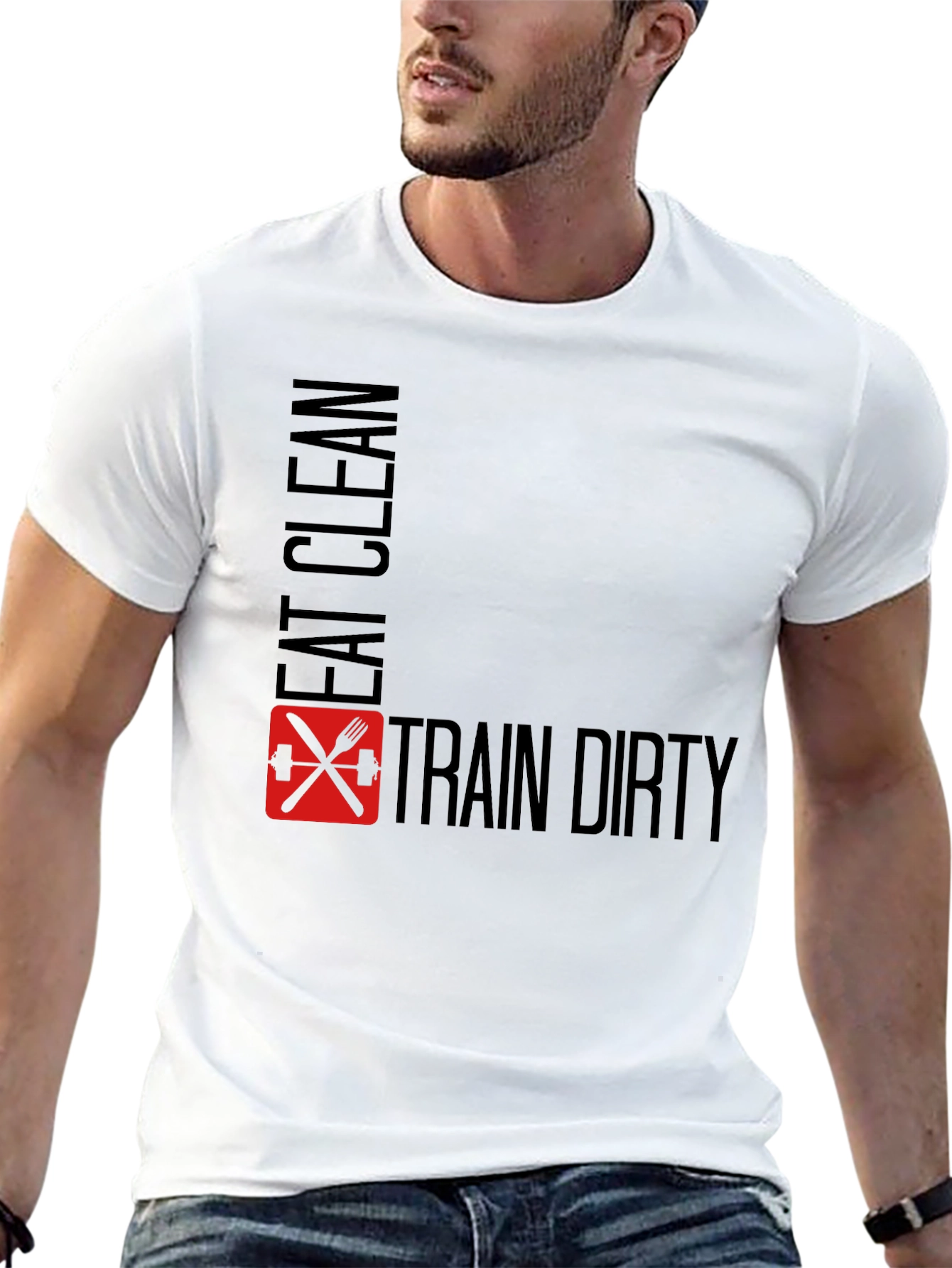Eat Clean Train Dirty Black Graphic Tee