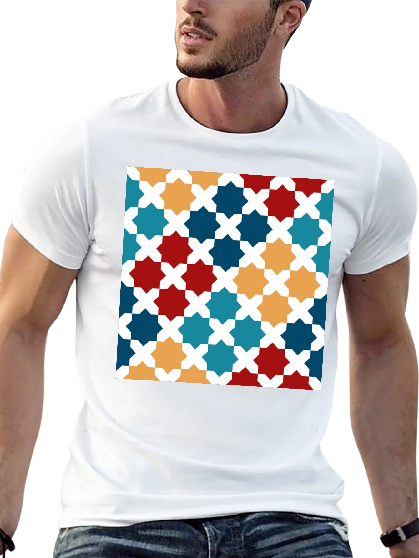 Geometric Pattern Tee - Modern Stylish Design